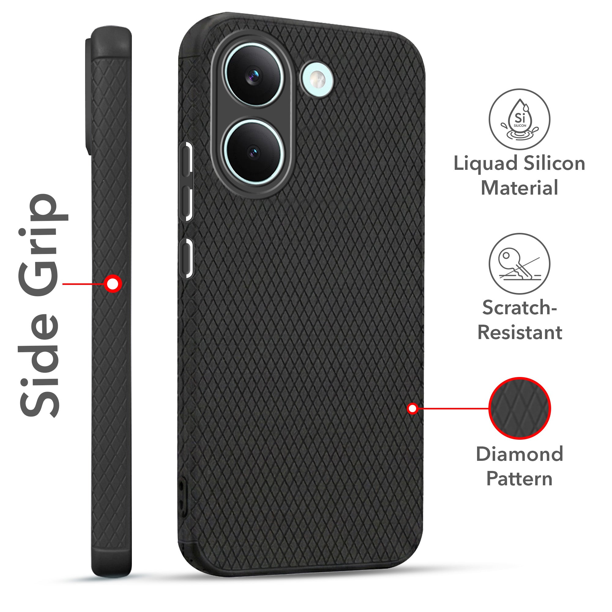 For Poco X8 Pro 5G Combo with Back Cover and 9H Tempered Glass (Liquid Silicone | Camera Protection | Oleophobic Coating Screen Glass)