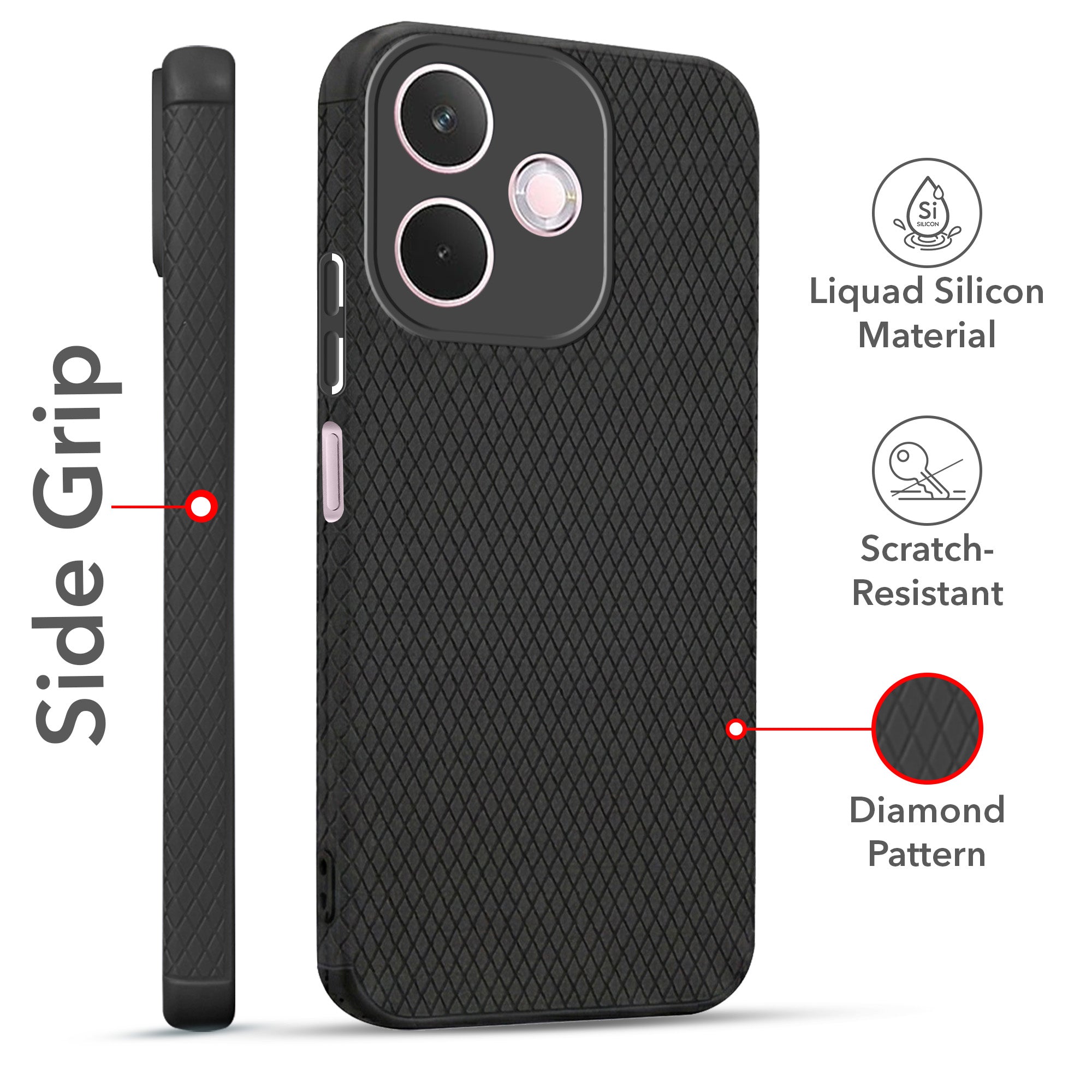 For Oppo A5 Pro Combo with Back Cover and 9H Tempered Glass (Liquid Silicone | Camera Protection | Oleophobic Coating Screen Glass)