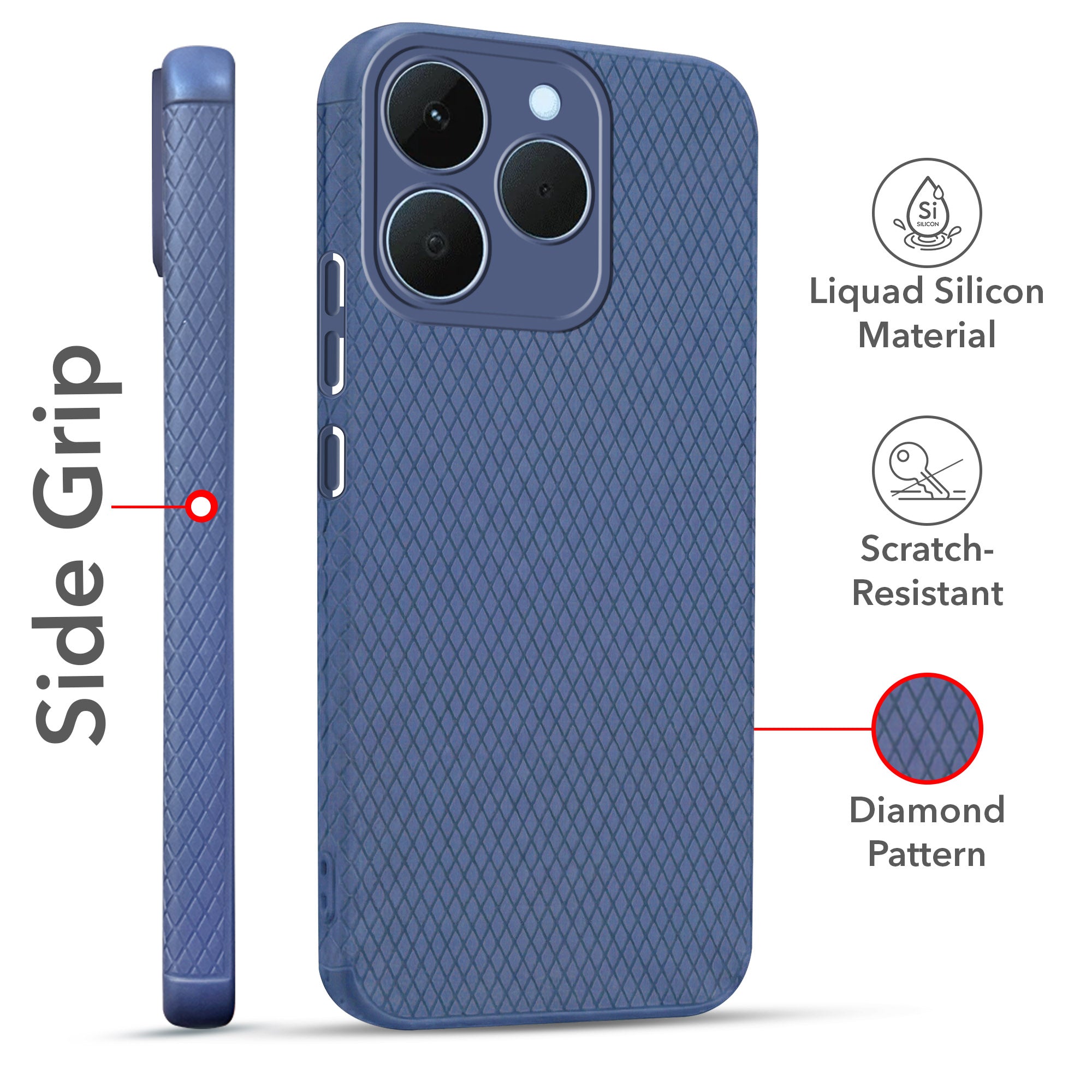 For Realme 15T | Realme Narzo 90 Combo with Back Cover and 9H Tempered Glass (Liquid Silicone | Camera Protection | Oleophobic Coating Screen Glass)