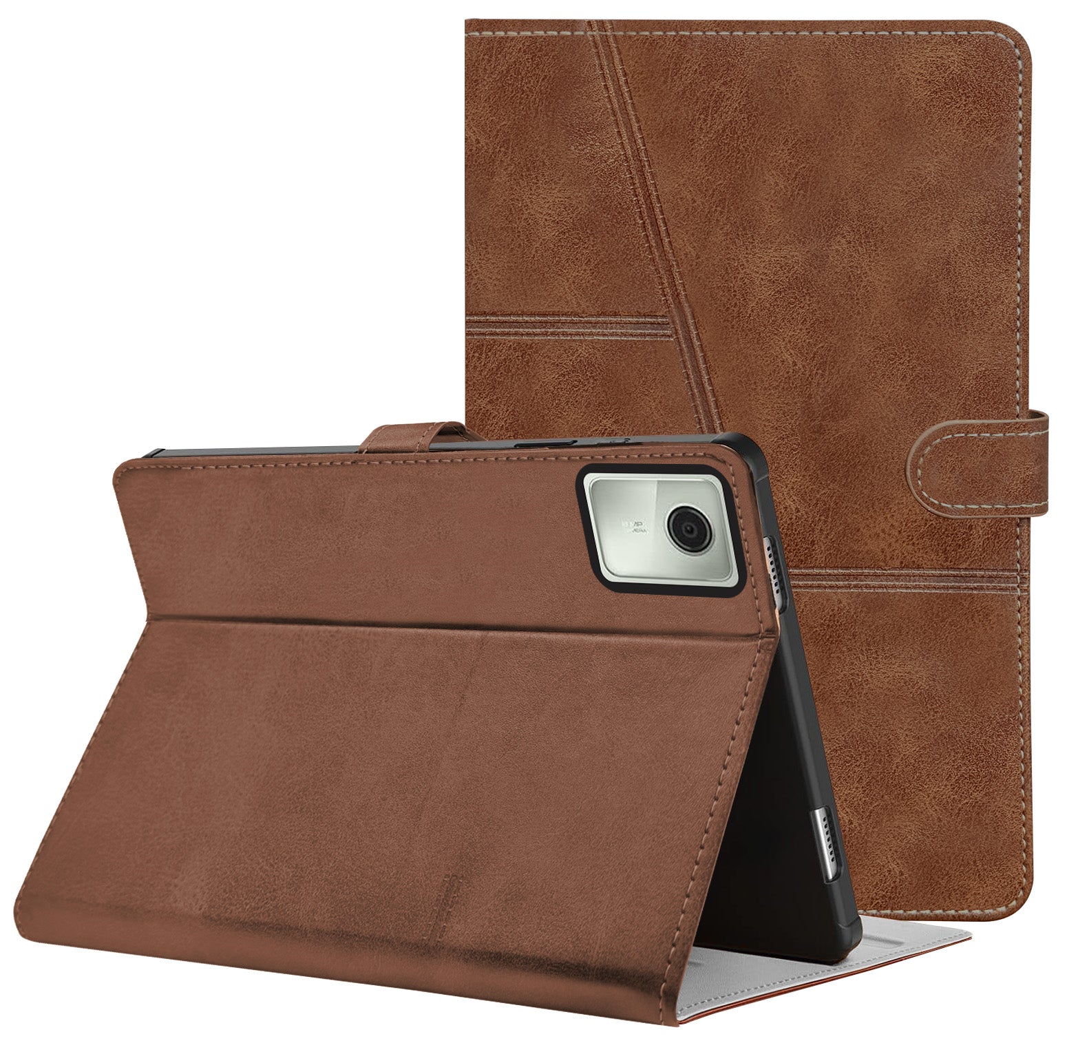 For Flip Cover Folio Case  Lenovo Tab M11 10 Inch TB330FU / TB330KU  (PU Leather | Multi-Angle Smart Stand | Card Storage Slots | Silicone Back Pouch)