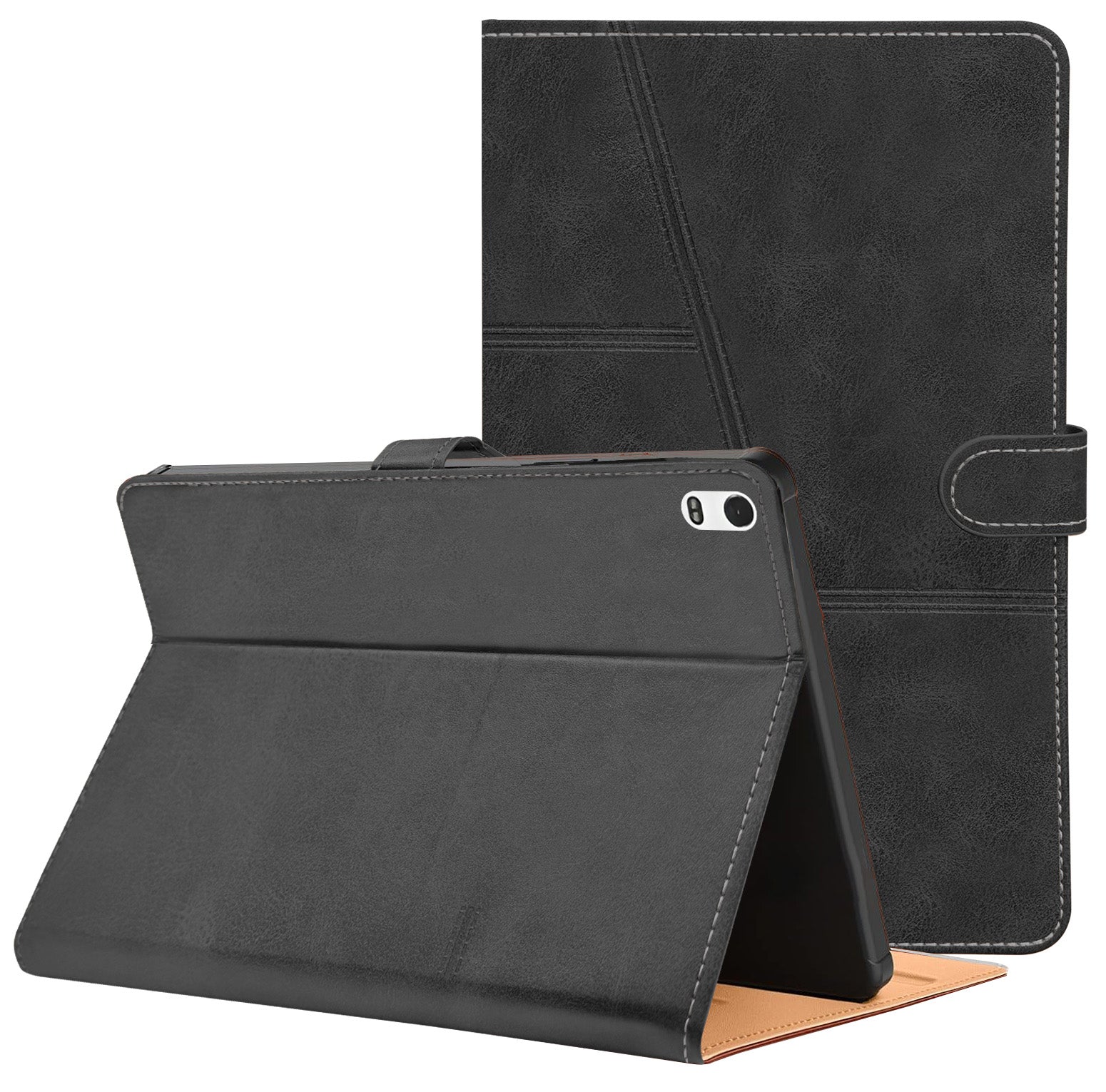 For Flip Cover Folio Case Lenovo Tab 4 8 Plus (TB-8704X) 8 Inch (PU Leather | Multi-Angle Smart Stand | Card Storage Slots | Silicone Back Pouch)