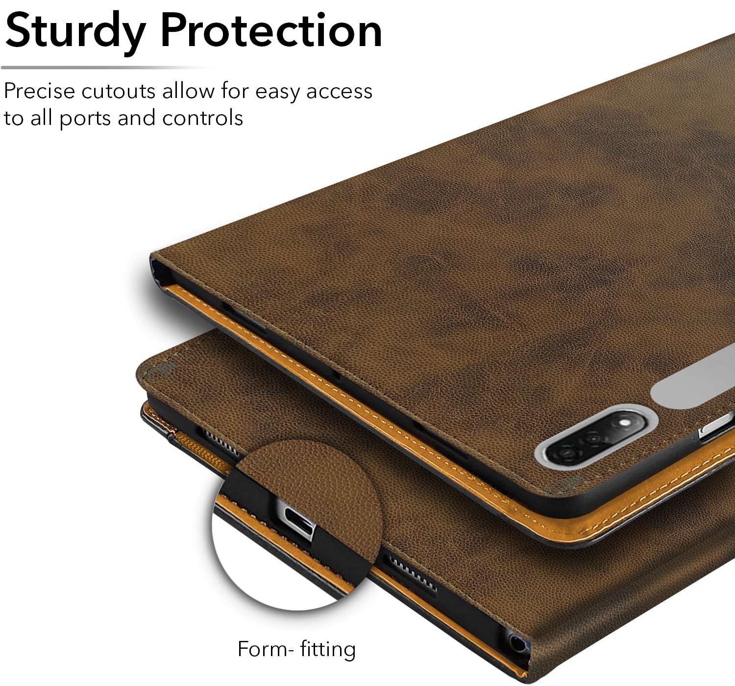 For Lenovo Tab P12 Pro 12.6 InchTB-Q706Z/Q706F Flip Cover Folio Cover (PU Leather | Multi-Angle Smart Stand | Card Storage Slots | Silicone Back Pouch)