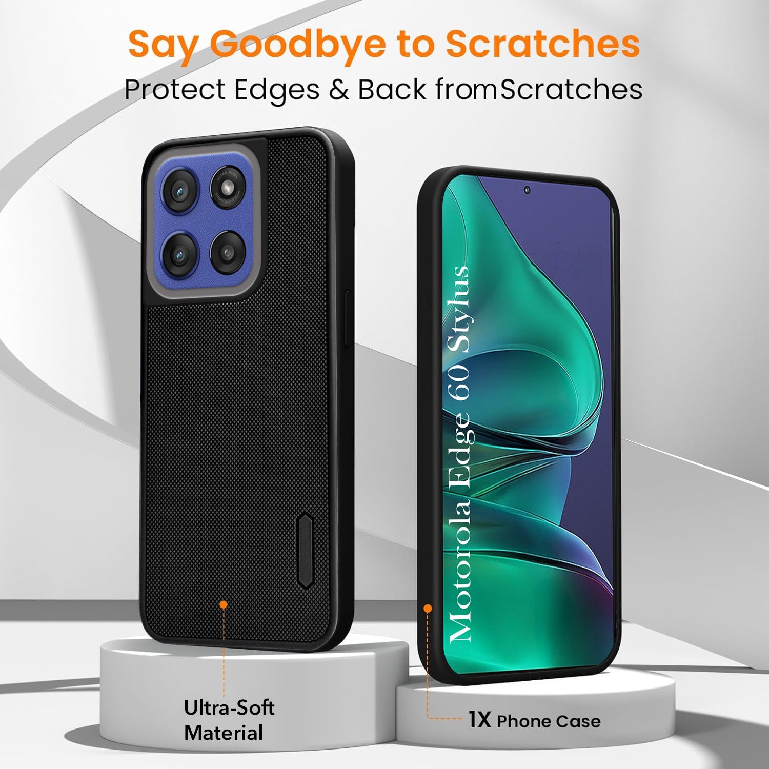 For Motorola Moto Edge 60 Stylus Combo (Textured Grip Design | Micro-Fiber Cloth Inside | Oleophobic Coating Screen Glass)