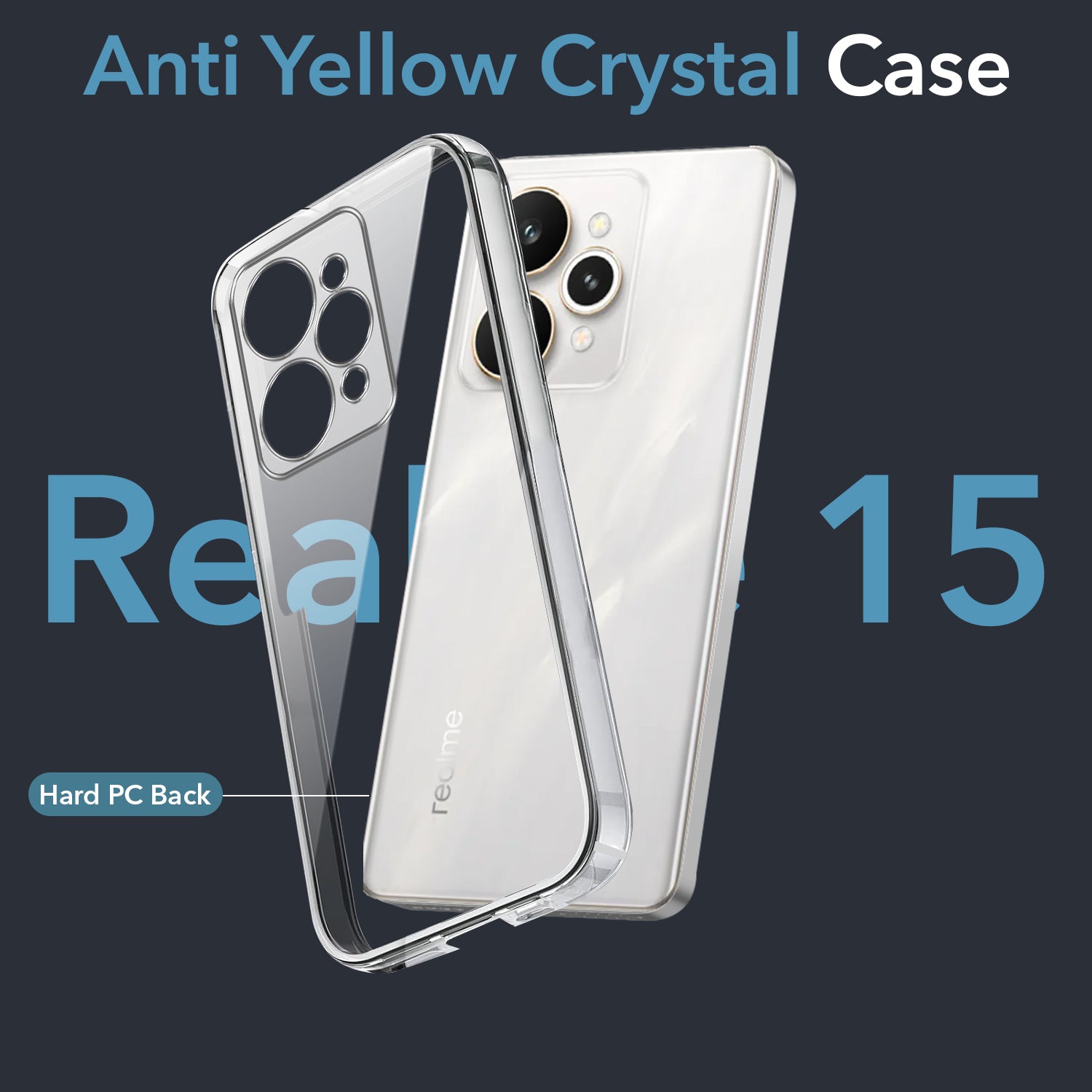 For Realme 15 Back Cover Case Lifetime Anti-Yellow Clear (Sleek Hard Crystal | Shockproof and Camera Protection)