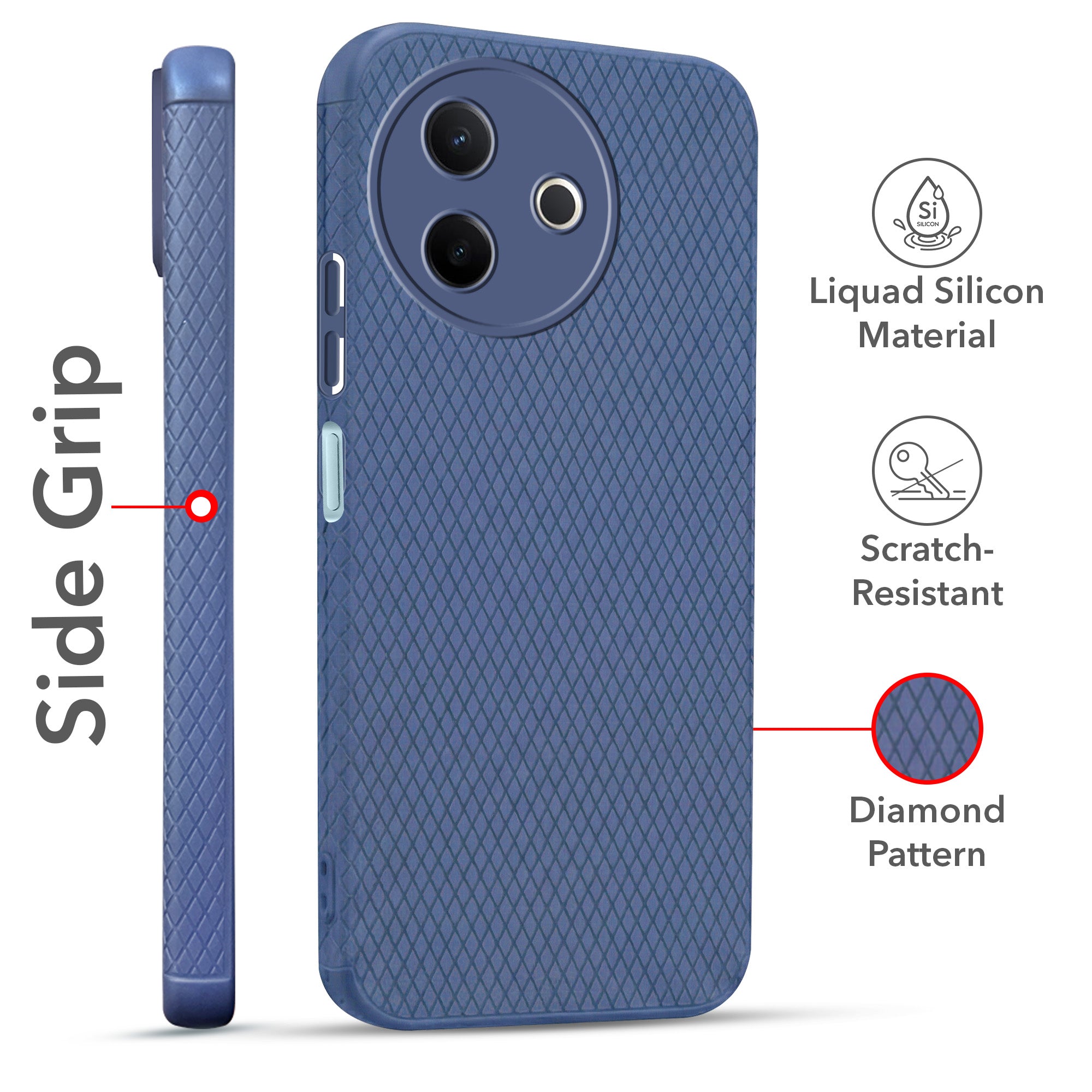 For Vivo Y39 Combo with Back Cover and 9H Tempered Glass (Liquid Silicone | Camera Protection | Oleophobic Coating Screen Glass)