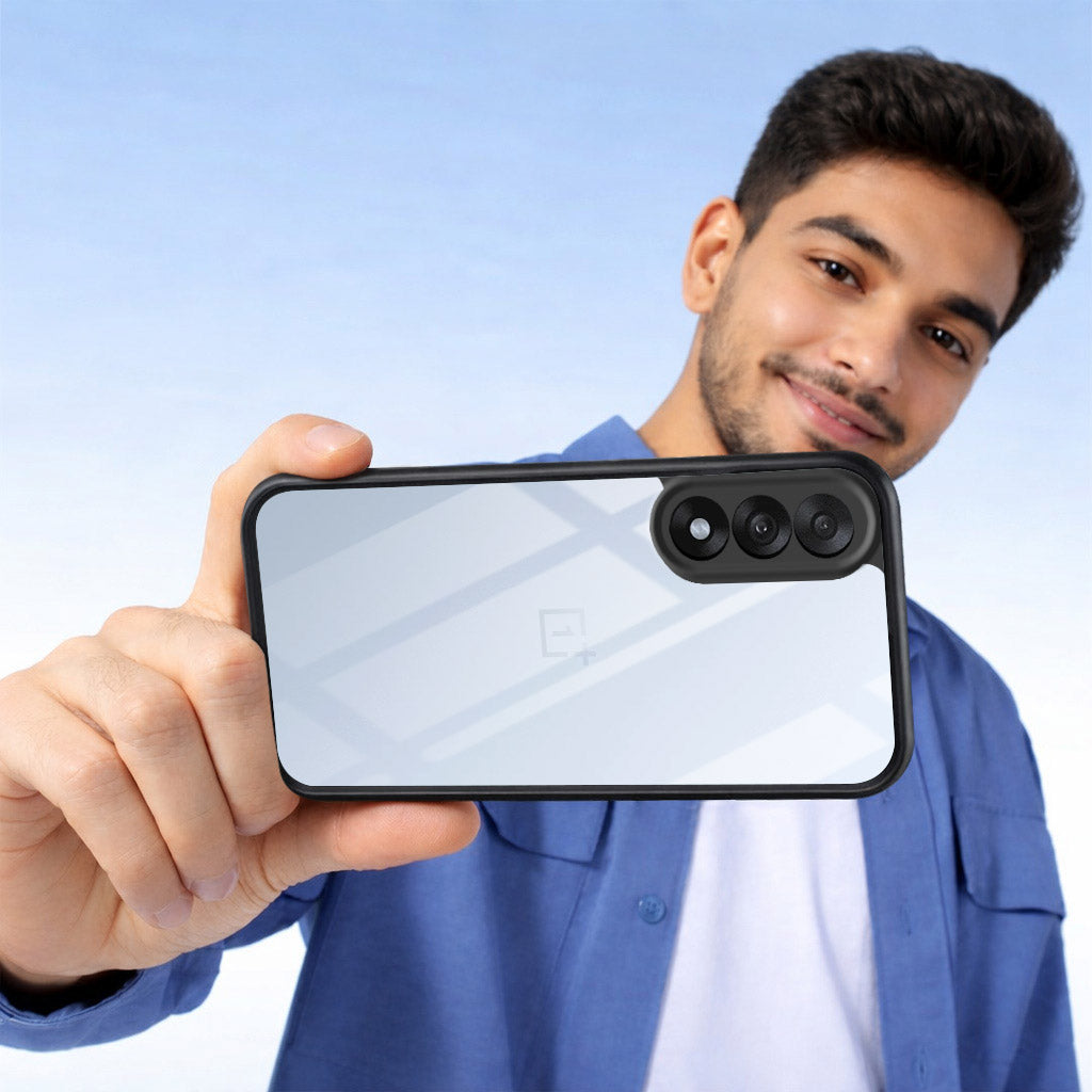 For Oneplus Nord 5 Combo with Back Cover and 9H Tempered Glass (Lifetime Anti-Yellow | Crystal Clear Shockproof | Oleophobic Coating Screen Glass)