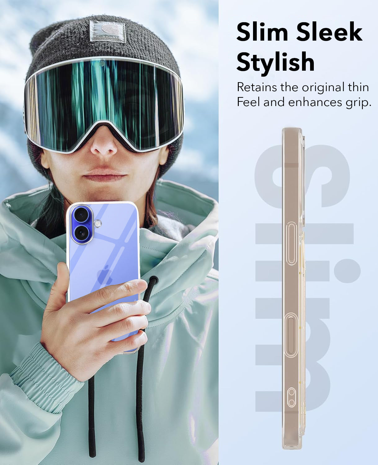 For Apple iPhone 16 Combo with Back Cover and 9H Tempered Glass (Lifetime Anti-Yellow | Sleek Hard Crystal | Oleophobic Coating Screen Glass)