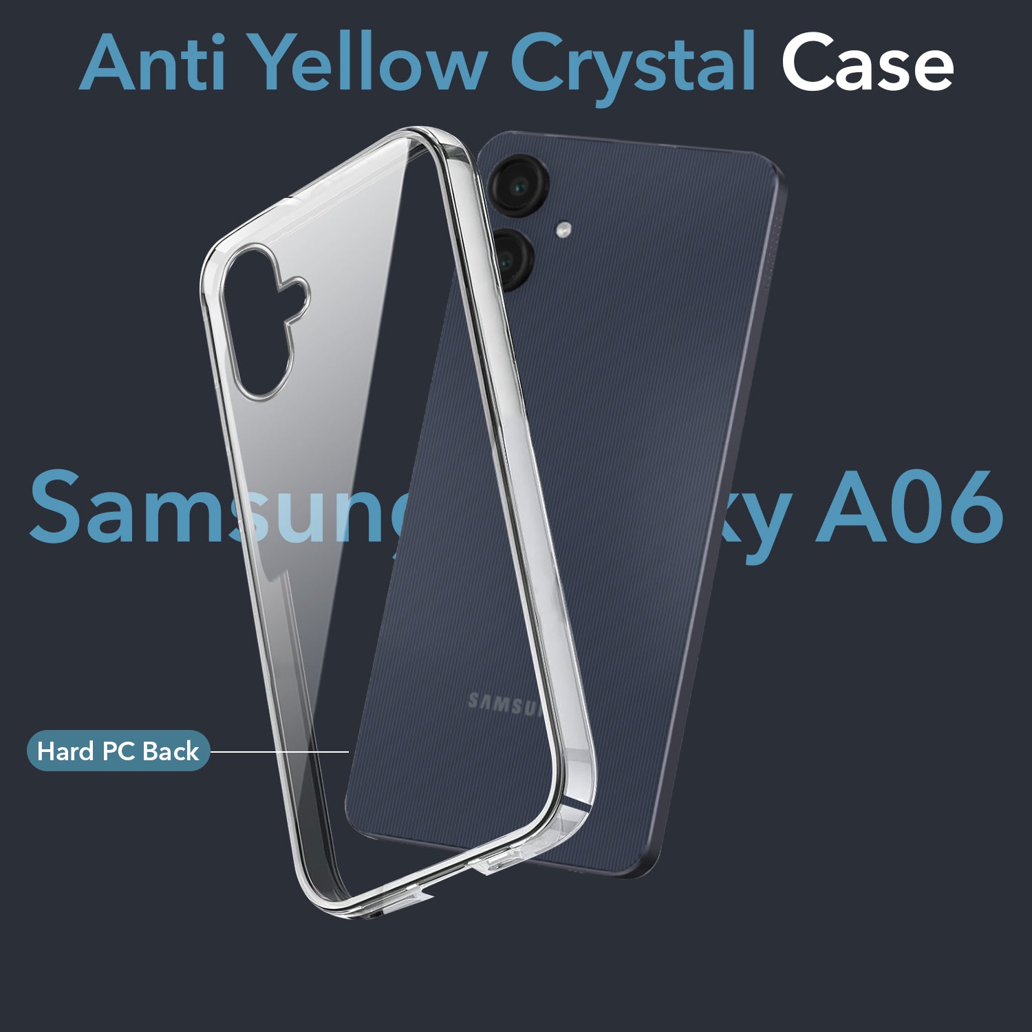 For Samsung Galaxy A06 Back Cover Case (Hard Anti Yellow Clear Case | Sleek Hard Crystal Clear | Drop & Camera Protection | Shockproof Polycarbonate)