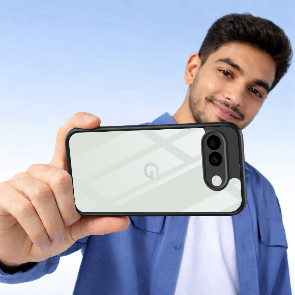 For Google Pixel 10a Combo with Back Cover and 9H Tempered Glass (Lifetime Anti-Yellow | Crystal Clear Shockproof | Oleophobic Coating Screen Glass)