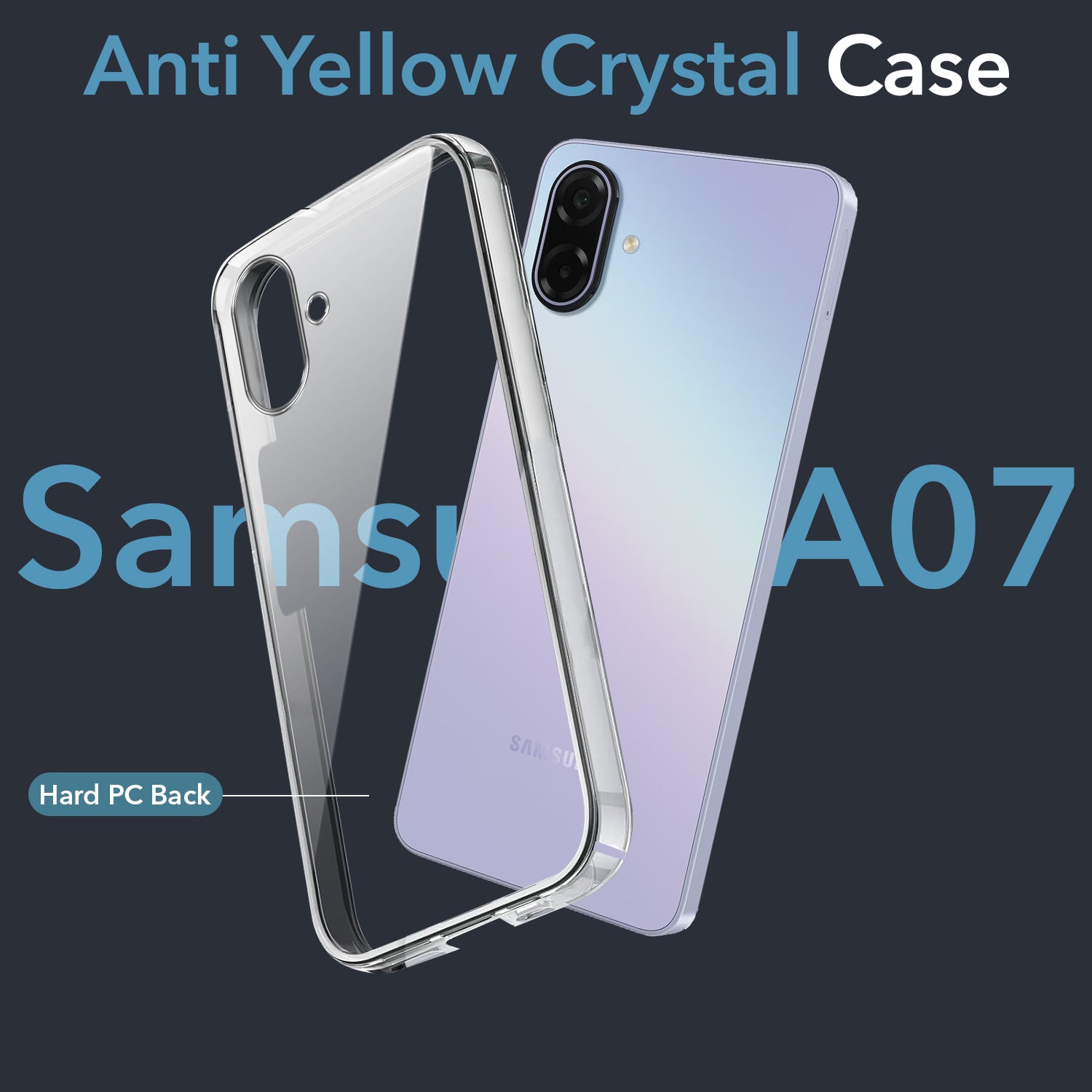 For Samsung Galaxy A07 5G | F70e 5G Lifetime Anti-Yellow Clear Back Cover Case (Sleek Hard Crystal | Shockproof and Camera Protection)