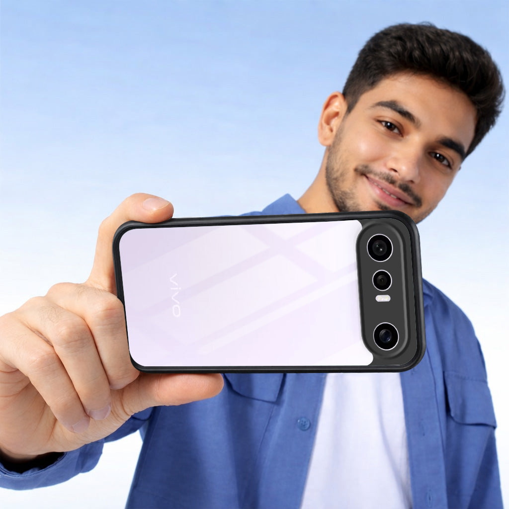 For Vivo X300 FE Combo with Back Cover and 9H Tempered Glass (Lifetime Anti-Yellow | Crystal Clear Shockproof | Oleophobic Coating Screen Glass)