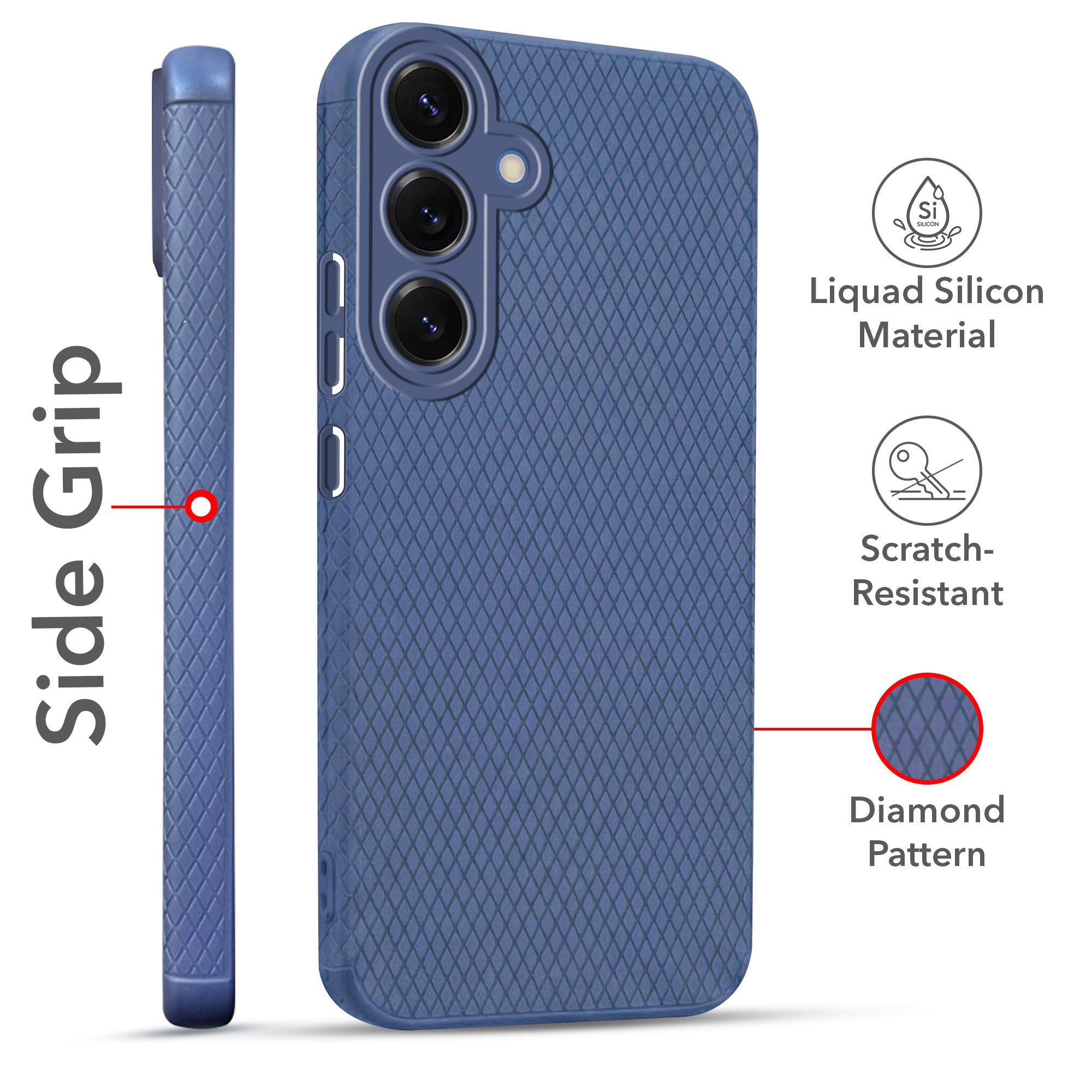 For Samsung Galaxy S25 Combo with Back Cover and 9H Tempered Glass (Liquid Silicone | Camera Protection | Oleophobic Coating Screen Glass)