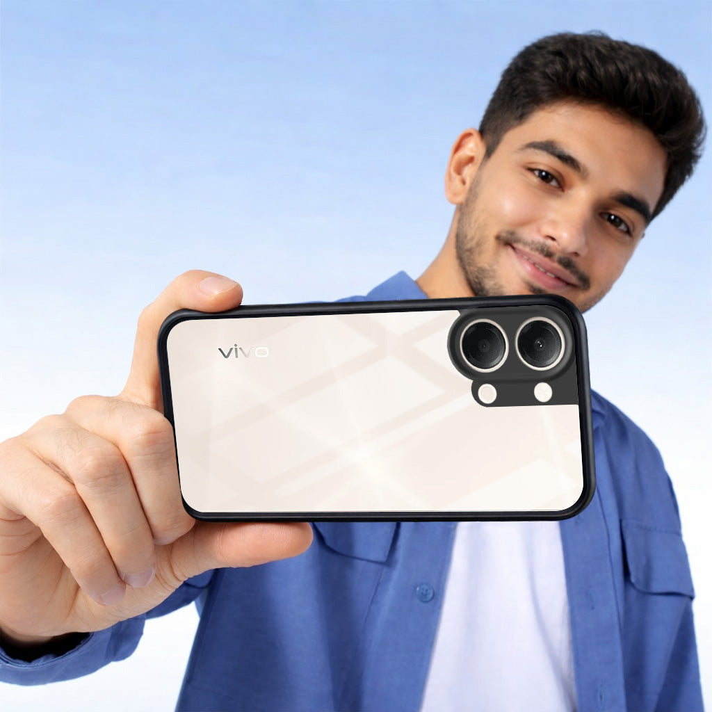 For Vivo Y05 (4G) | Vivo T5 Lite (5G)  Combo with Back Cover and 9H Tempered Glass (Lifetime Anti-Yellow | Crystal Clear Shockproof | Oleophobic Coating Screen Glass)