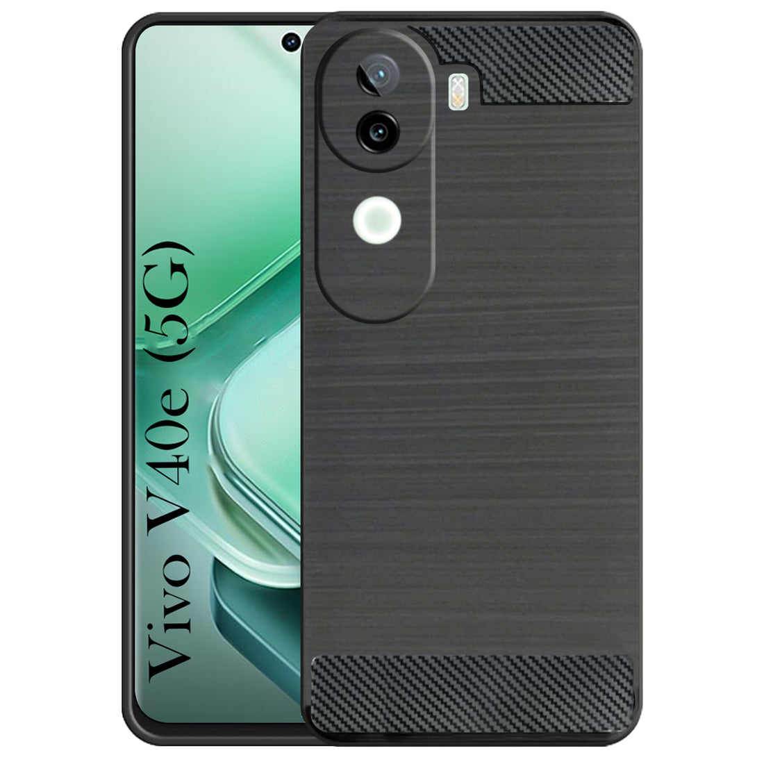 For Vivo V40e  Back Cover Case ( Hybrid Armor Case | Carbon Fiber Shockproof | Soft and Flexible  )