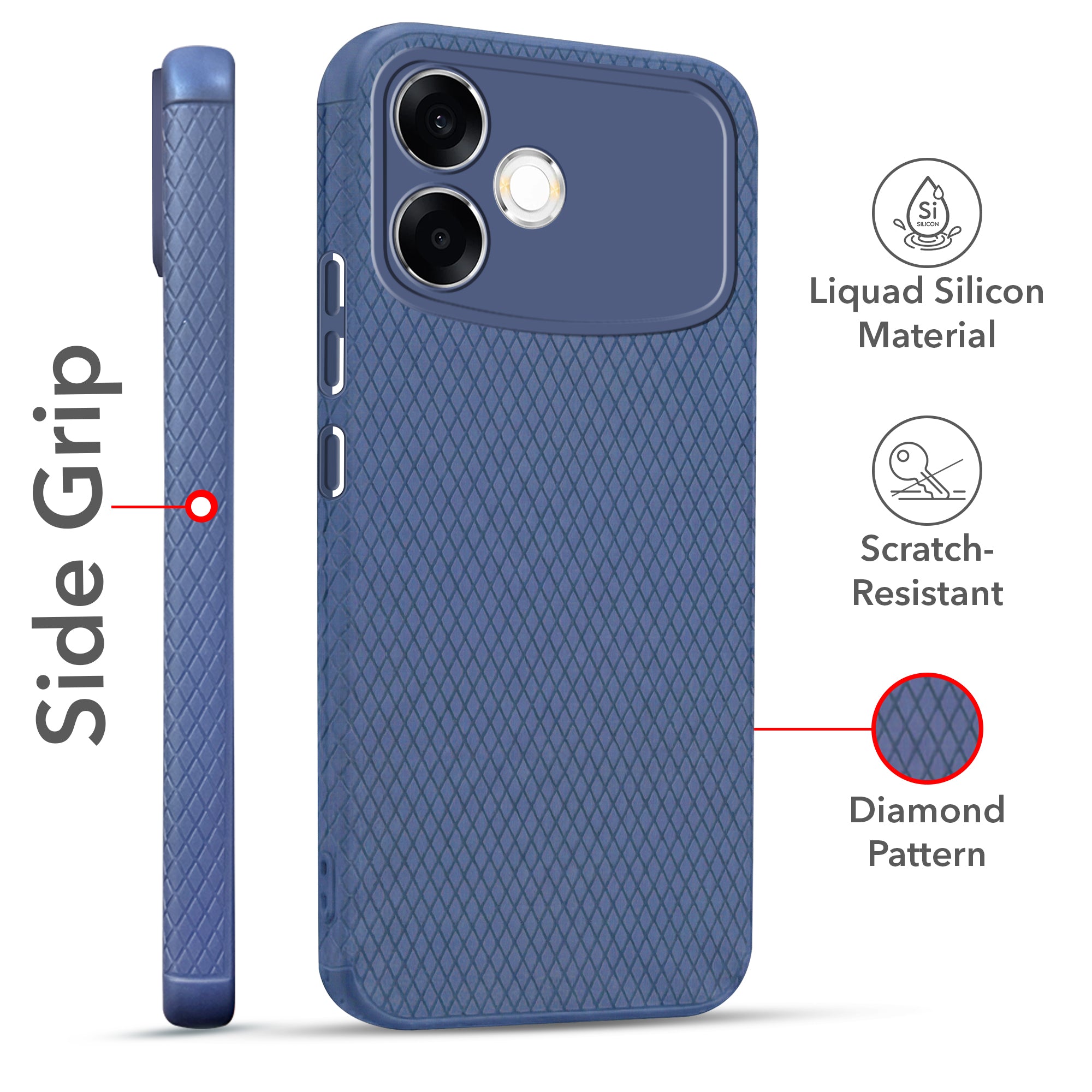 For Oppo F33 Pro 5G Combo with Back Cover and 9H Tempered Glass (Liquid Silicone | Camera Protection | Oleophobic Coating Screen Glass)
