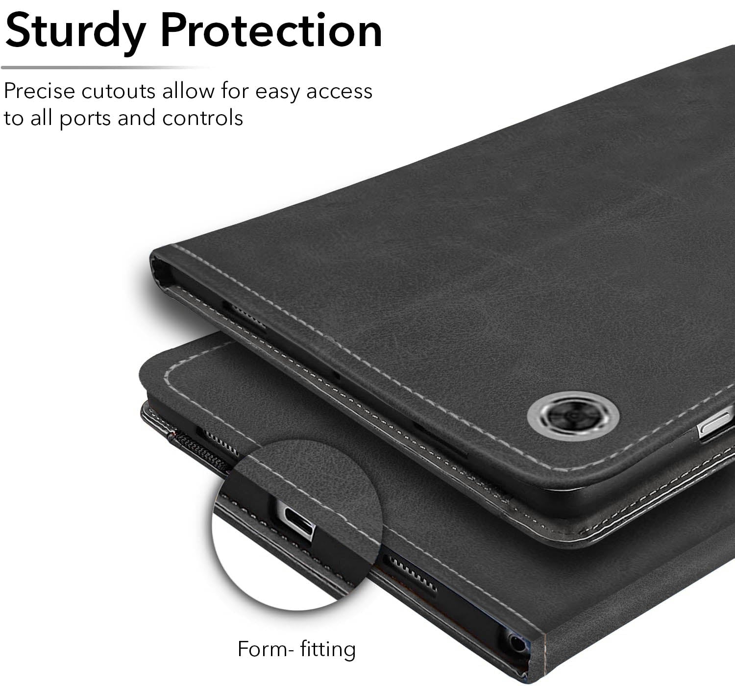 For Flip Cover Folio Case  Lenovo Tab M7 (TB-7305F, TB-7305X, TB-7305I) 7 Inch (PU Leather | Multi-Angle Smart Stand | Card Storage Slots | Silicone Back Pouch)