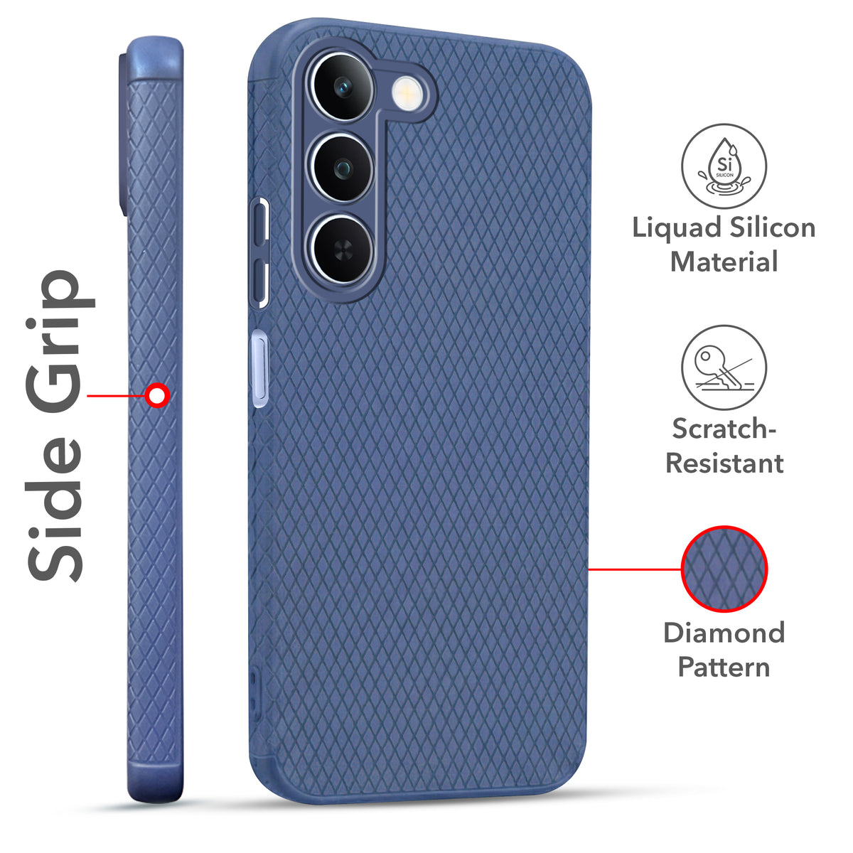 For Realme P4 Lite 5G | Narzo 100 Lite 5G Combo with Back Cover and 9H Tempered Glass (Liquid Silicone | Camera Protection | Oleophobic Coating Screen Glass)