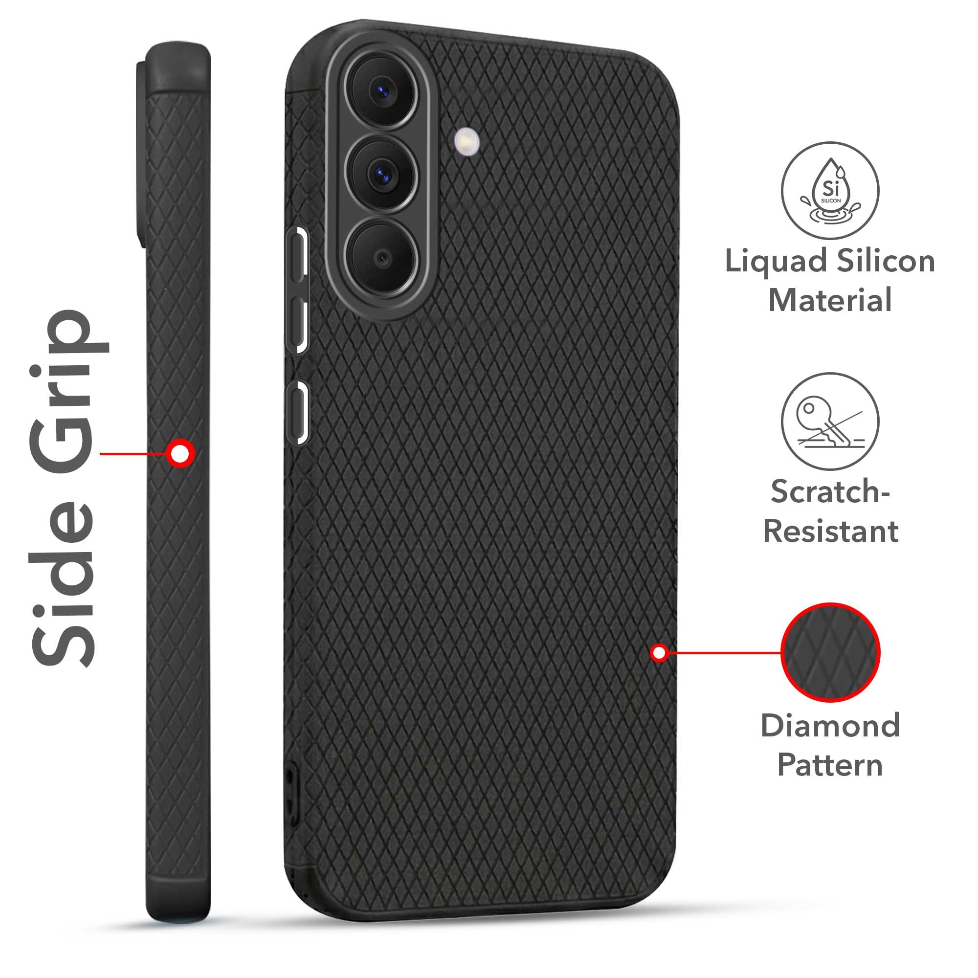 For Samsung Galaxy A57 5G Combo with Back Cover and 9H Tempered Glass (Liquid Silicone | Camera Protection | Oleophobic Coating Screen Glass)