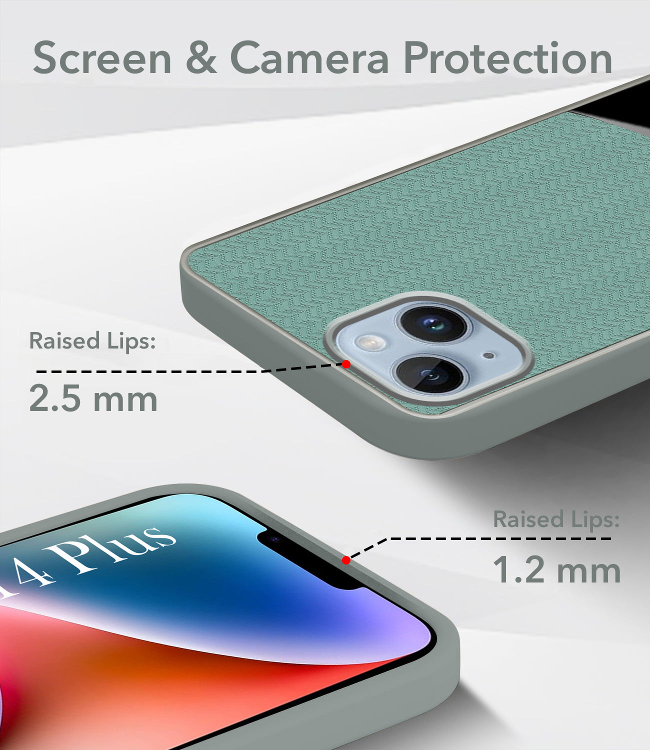 For iPhone 14 Plus Back Cover Case (Elegant PU Leather Finish | Premium Minimalist Professional | Camera Protection Bump)