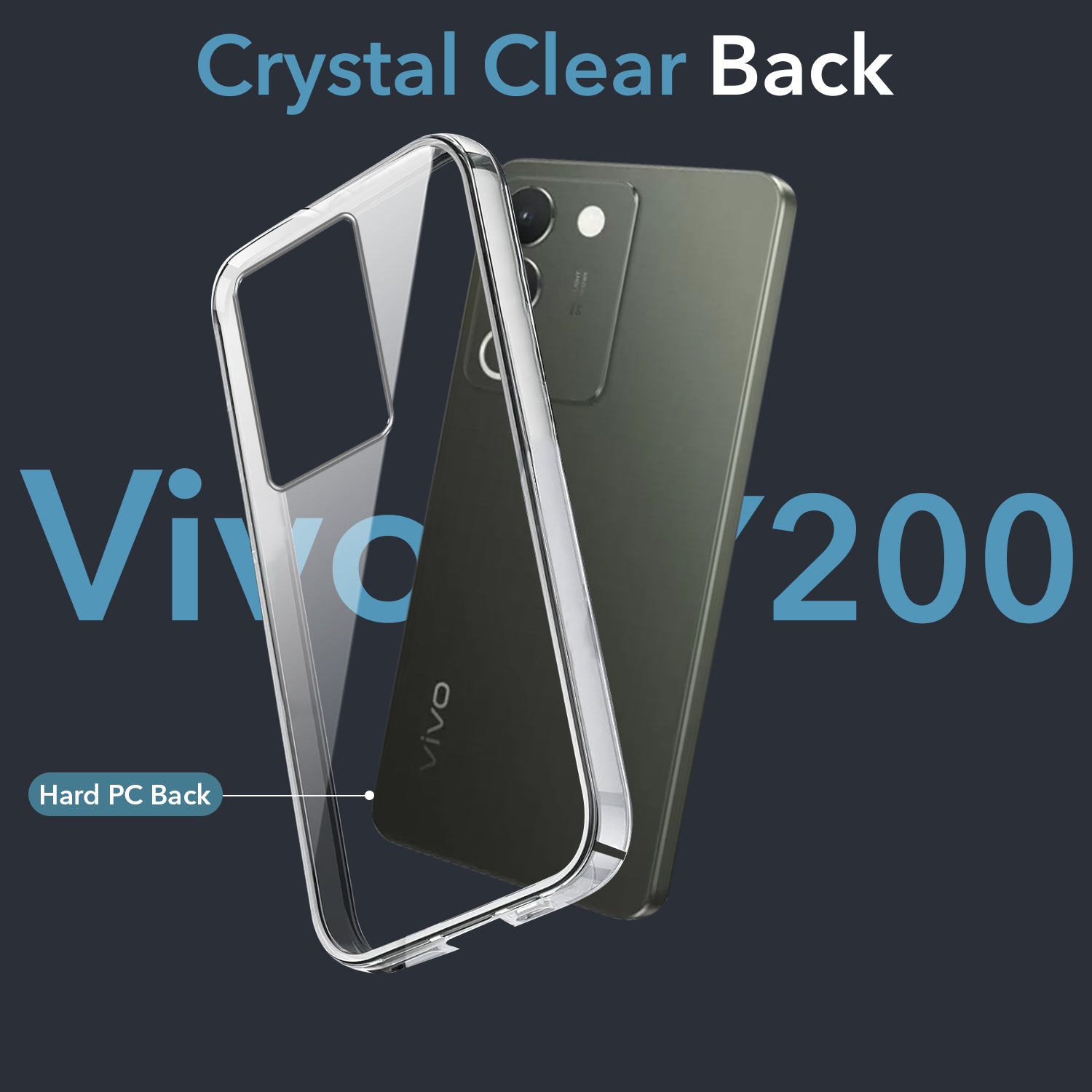 For Vivo Y200 Back Cover Case (Hard Anti Yellow Clear Case | Drop & Camera Protection | Shockproof Polycarbonate)
