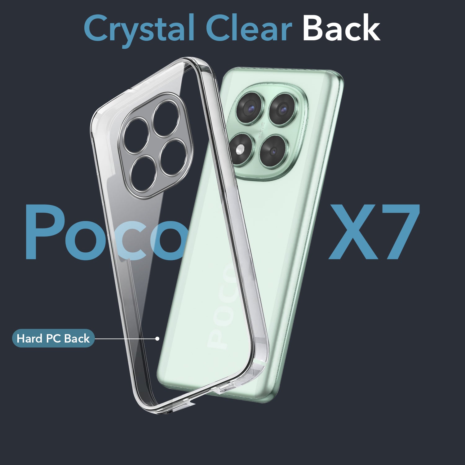 For Xiaomi Poco X7 Back Cover Case (Hard Anti Yellow Clear Case | Sleek Hard Crystal Clear | Drop & Camera Protection | Shockproof Polycarbonate)
