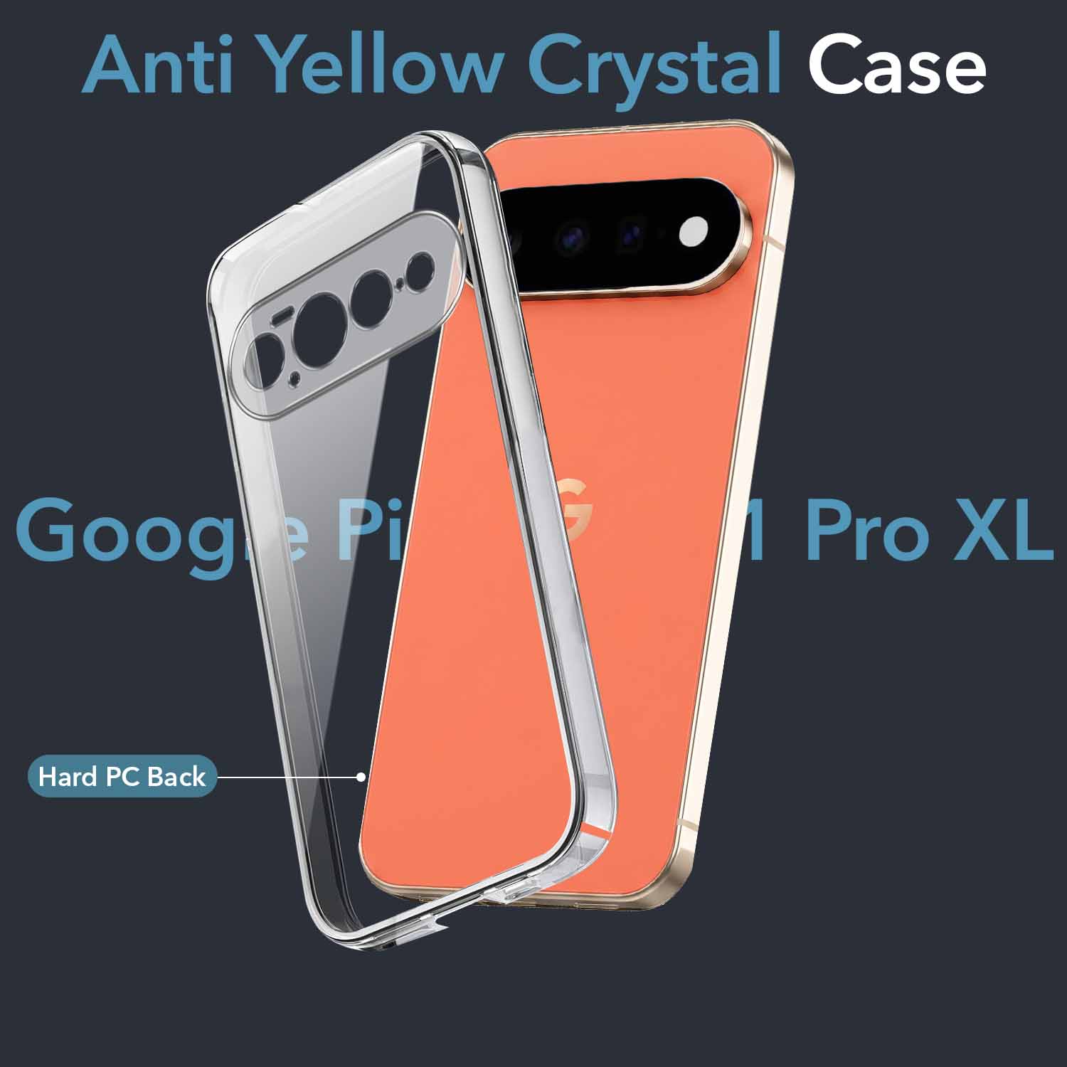 For Google Pixel 11 Pro XL Back Cover Case Lifetime Anti-Yellow Clear (Sleek Hard Crystal | Shockproof and Camera Protection)