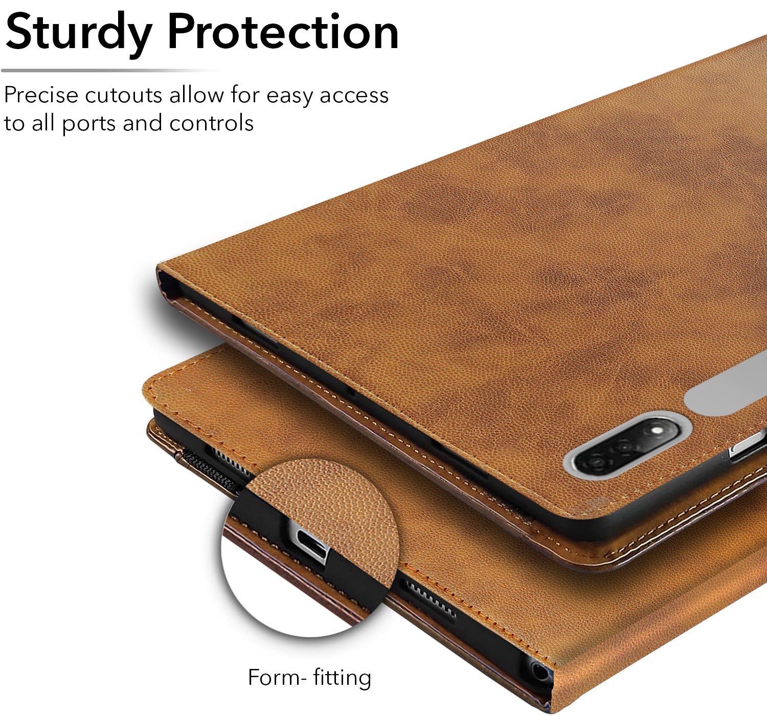 For Lenovo Tab P12 Pro 12.6 InchTB-Q706Z/Q706F Flip Cover Folio Cover (PU Leather | Multi-Angle Smart Stand | Card Storage Slots | Silicone Back Pouch)