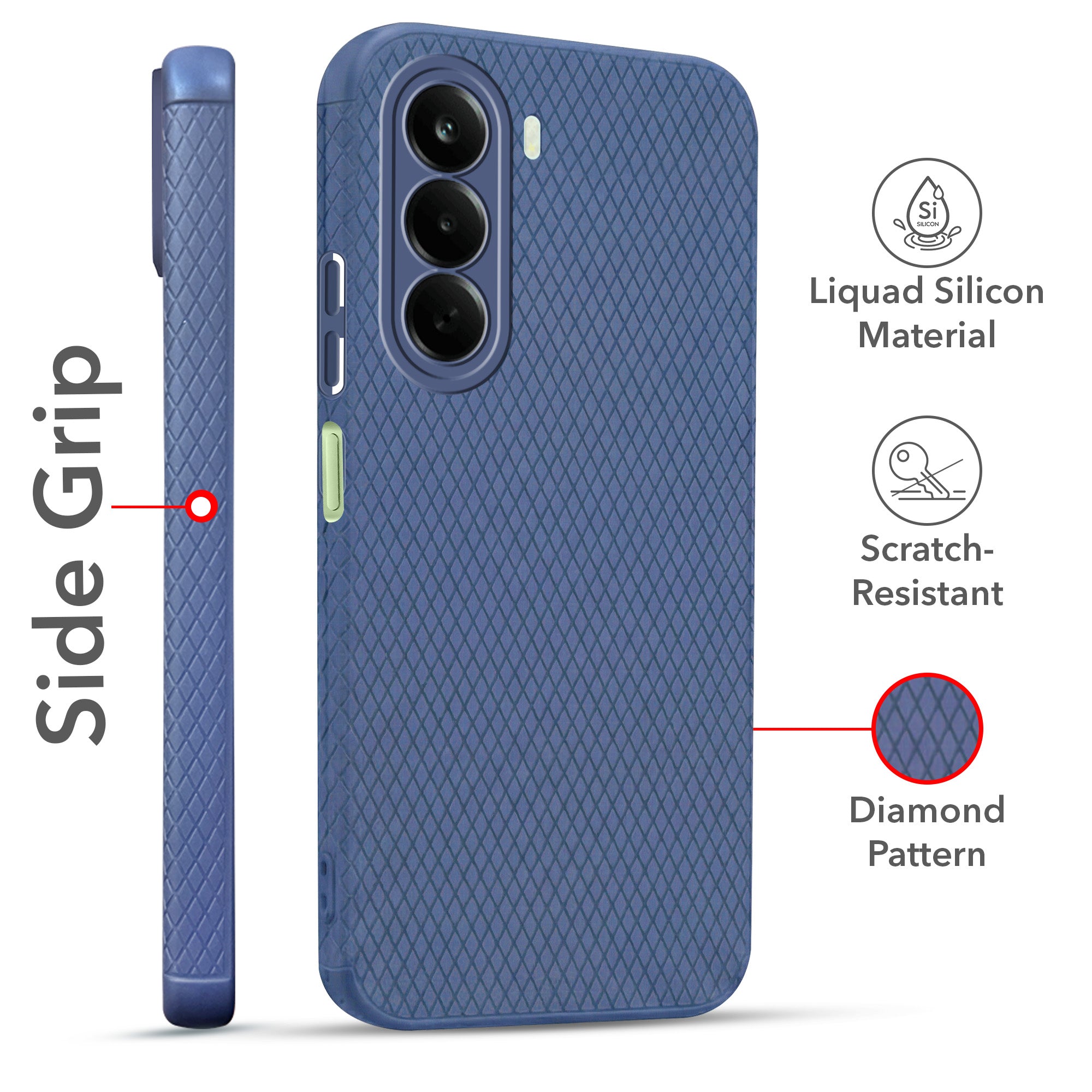 For OnePlus Nord CE 6 Lite Combo with Back Cover and 9H Tempered Glass (Liquid Silicone | Camera Protection | Oleophobic Coating Screen Glass)