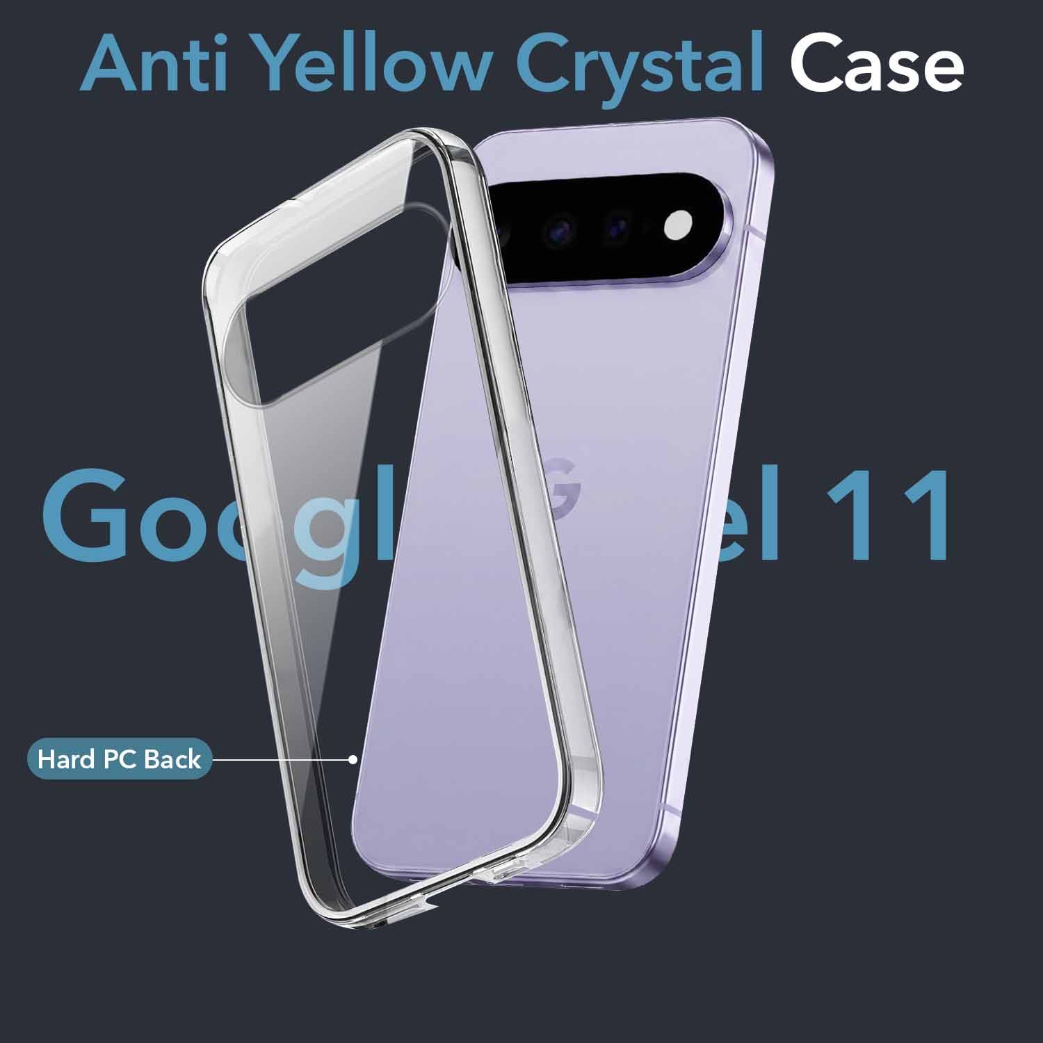 For Google Pixel 11 Back Cover Case Lifetime Anti-Yellow Clear (Sleek Hard Crystal | Shockproof and Camera Protection)