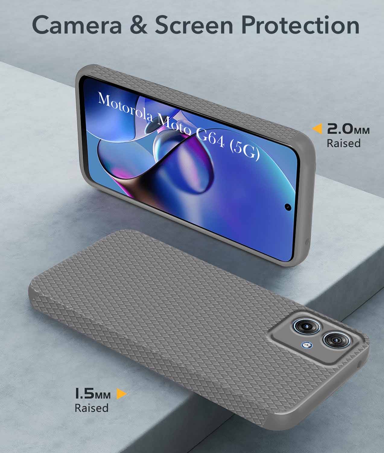 For Motorola Moto G64 5G Back Cover Case (Liquid Silicone | Side Grip | Camera Protection)