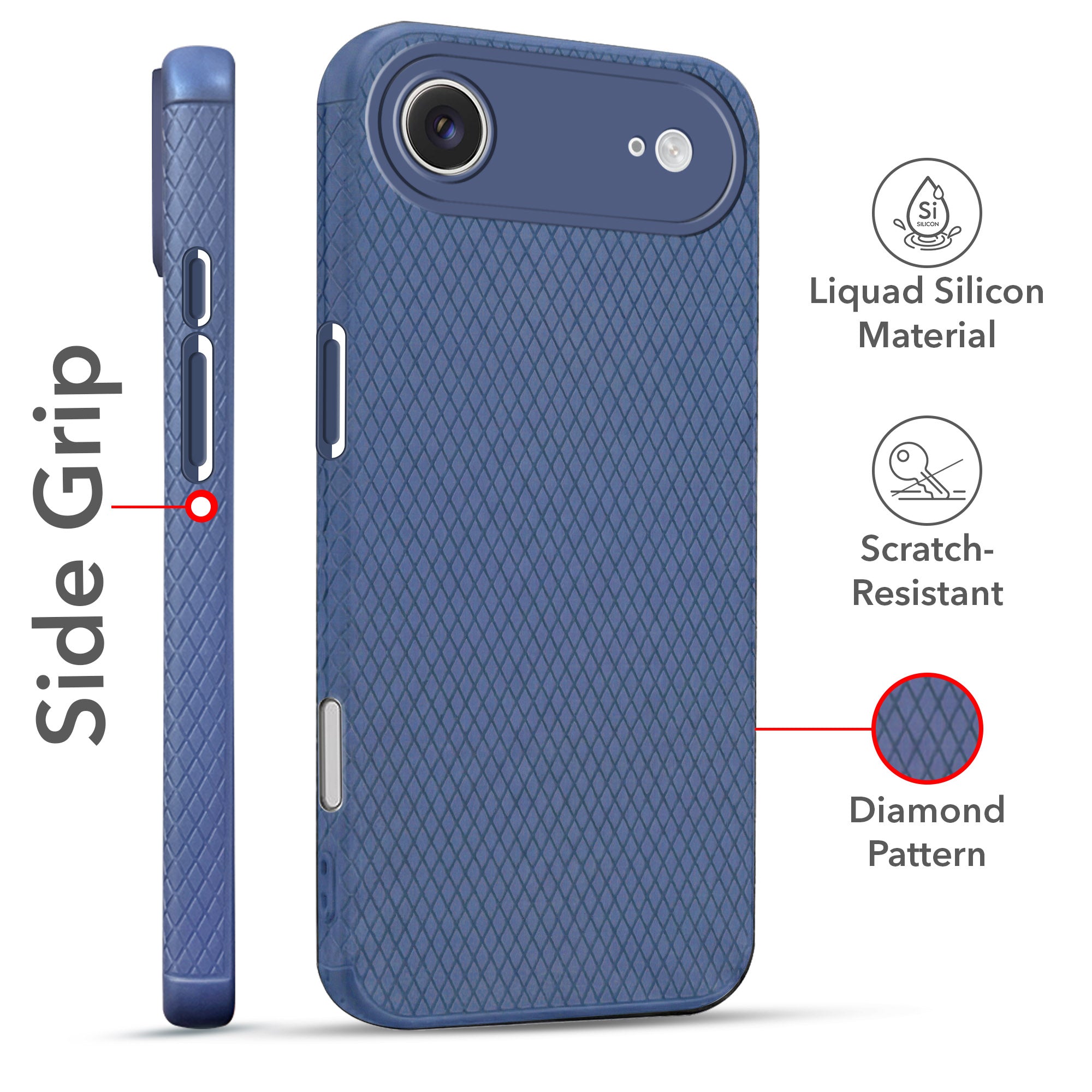 For Apple iPhone 17 Air Combo with Back Cover and 9H Tempered Glass (Liquid Silicone | Camera Protection | Oleophobic Coating Screen Glass)