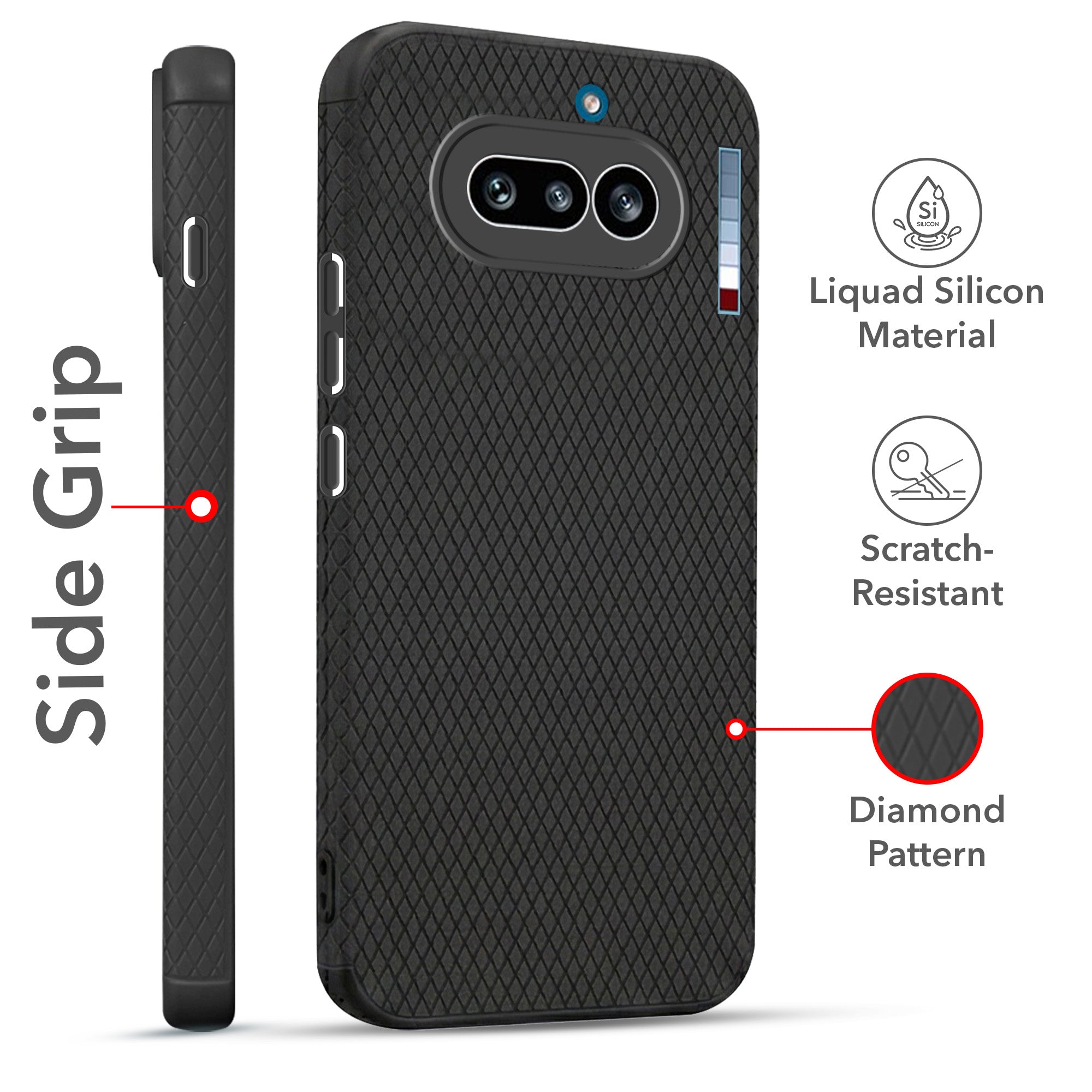 For Nothing Phone 4A 5G Combo with Back Cover and 9H Tempered Glass (Liquid Silicone | Camera Protection | Oleophobic Coating Screen Glass)
