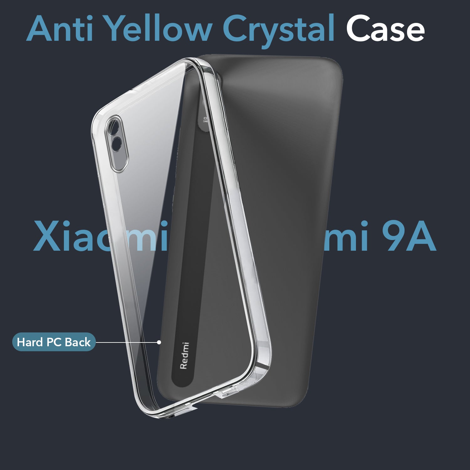 For Xiaomi Mi Redmi 9A | Redmi 9i (Hard Anti Yellow Clear Case | Sleek Hard Crystal Clear | Drop & Camera Protection | Shockproof Polycarbonate)
