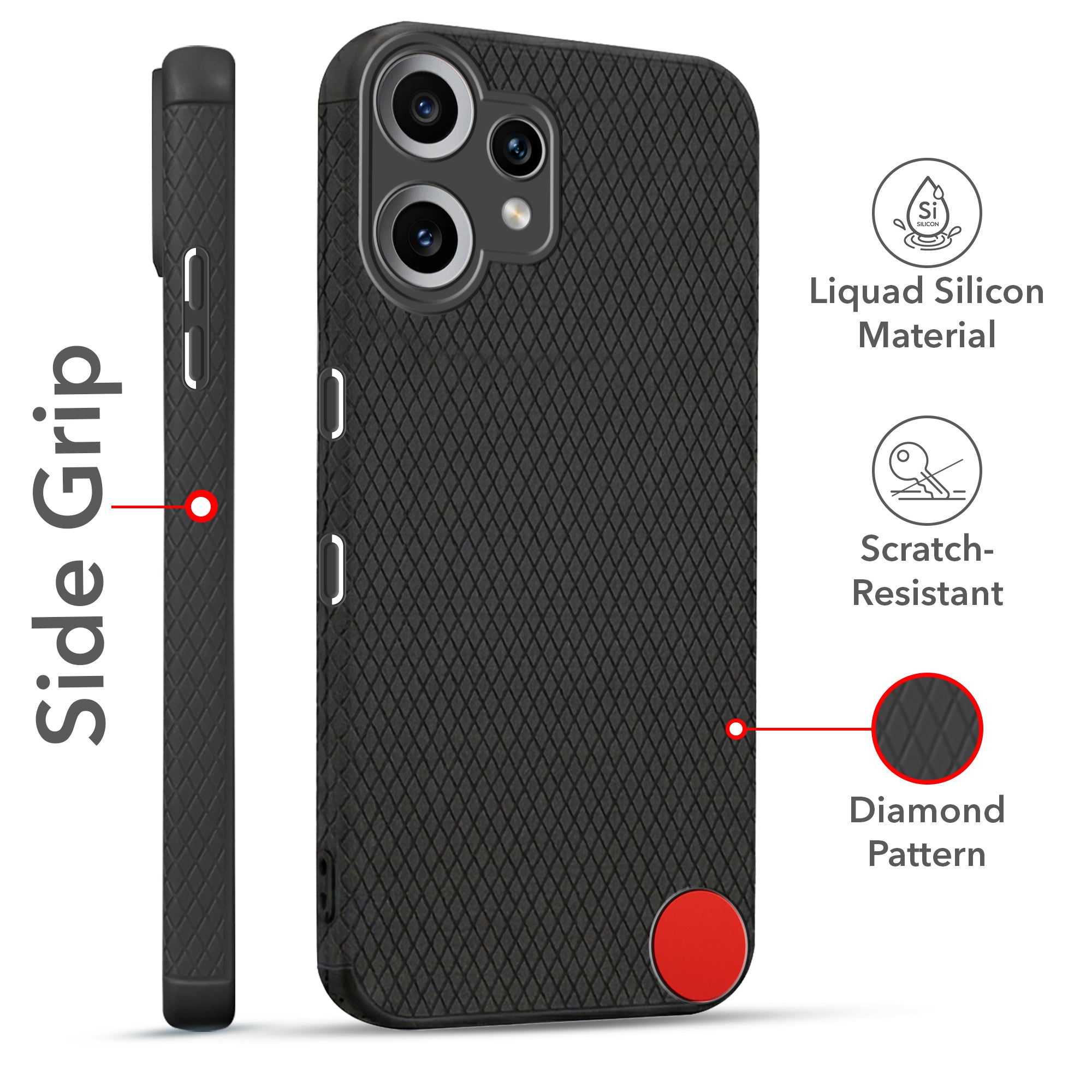 For Nothing CMF Phone 2 Pro Combo with Back Cover and 9H Tempered Glass (Liquid Silicone | Camera Protection | Oleophobic Coating Screen Glass)