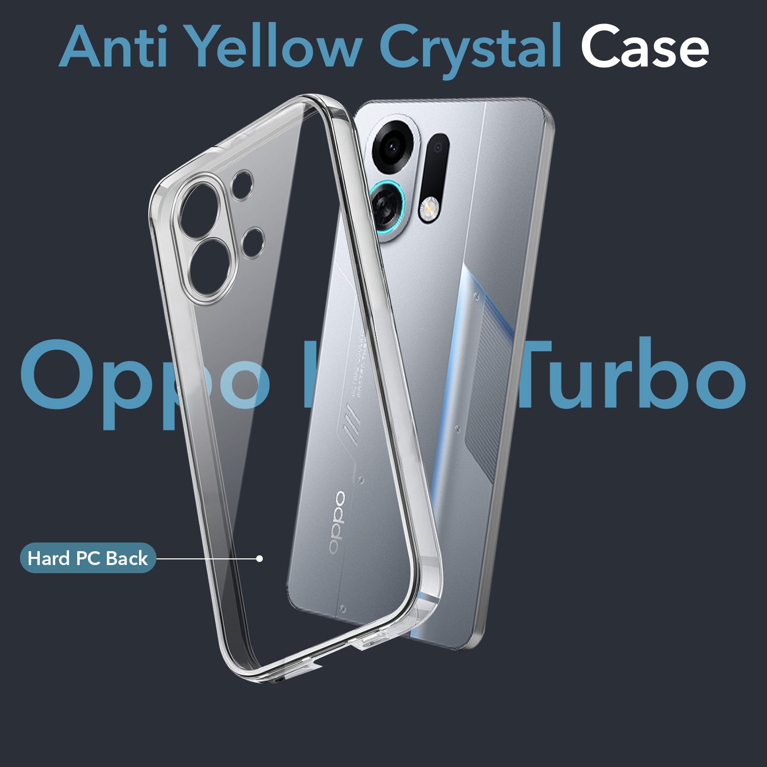 For Oppo K13 Turbo | Oppo K13 Turbo Pro Lifetime Anti-Yellow Clear Back Cover Case (Sleek Hard Crystal | Shockproof and Camera Protection)