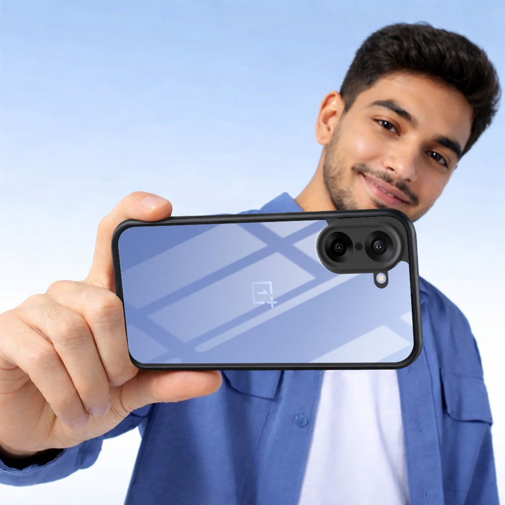 For Oneplus Nord CE 5 Combo with Back Cover and 9H Tempered Glass (Lifetime Anti-Yellow | Crystal Clear Shockproof | Oleophobic Coating Screen Glass)