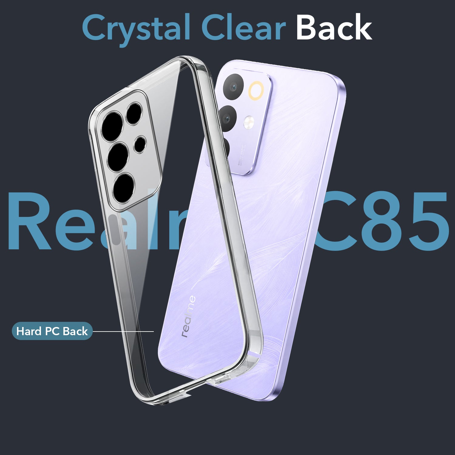 For Realme C85 5G | Realme Narzo 90x Back Cover Case Lifetime Anti-Yellow Clear (Sleek Hard Crystal | Shockproof and Camera Protection)