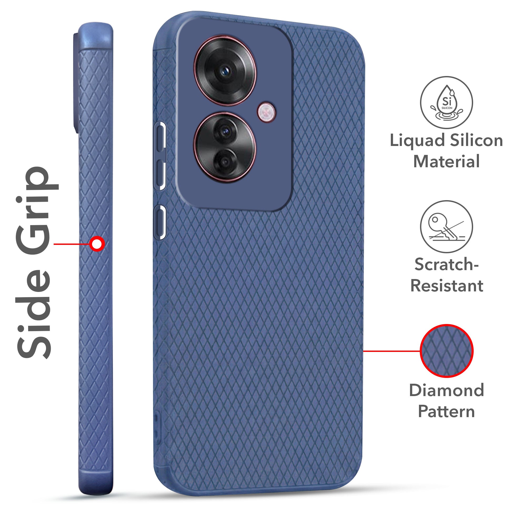 For Oppo Reno11 F 5G | Oppo Reno 11F 5G Combo with Back Cover and 9H Tempered Glass (Liquid Silicone | Camera Protection | Oleophobic Coating Screen Glass)