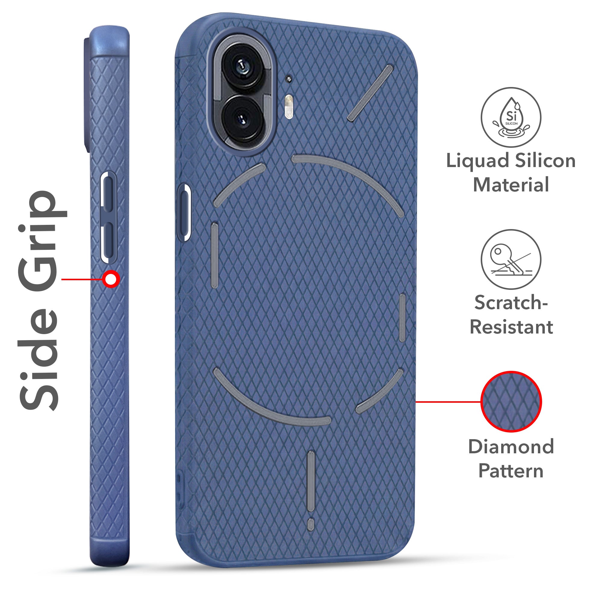 For Nothing Phone 2 Combo with Back Cover and 9H Tempered Glass (Liquid Silicone | Camera Protection | Oleophobic Coating Screen Glass)