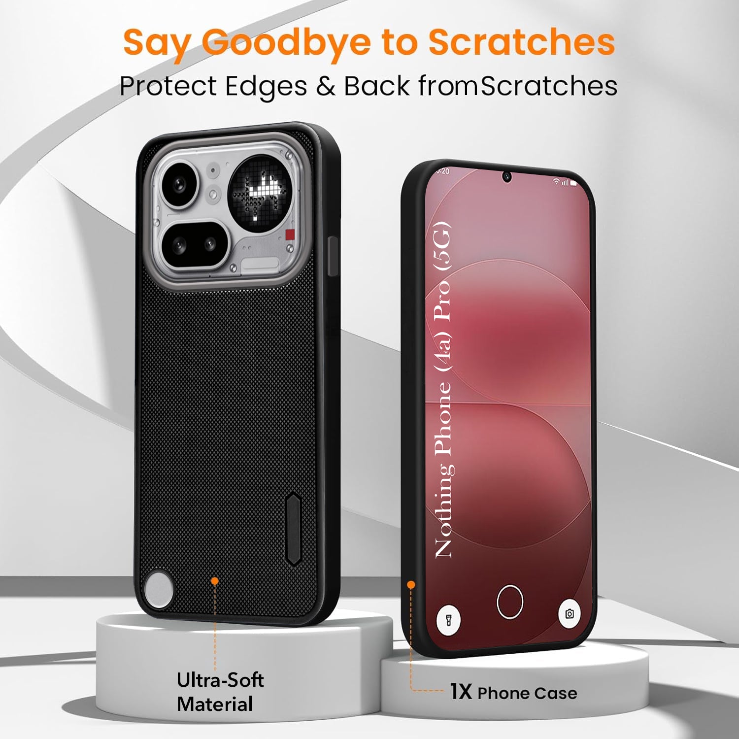For Nothing Phone 4A Pro 5G Combo with Back Cover and 9H Tempered Glass (Textured Grip Design | Micro-Fiber Cloth Inside | Oleophobic Coating Screen Glass)
