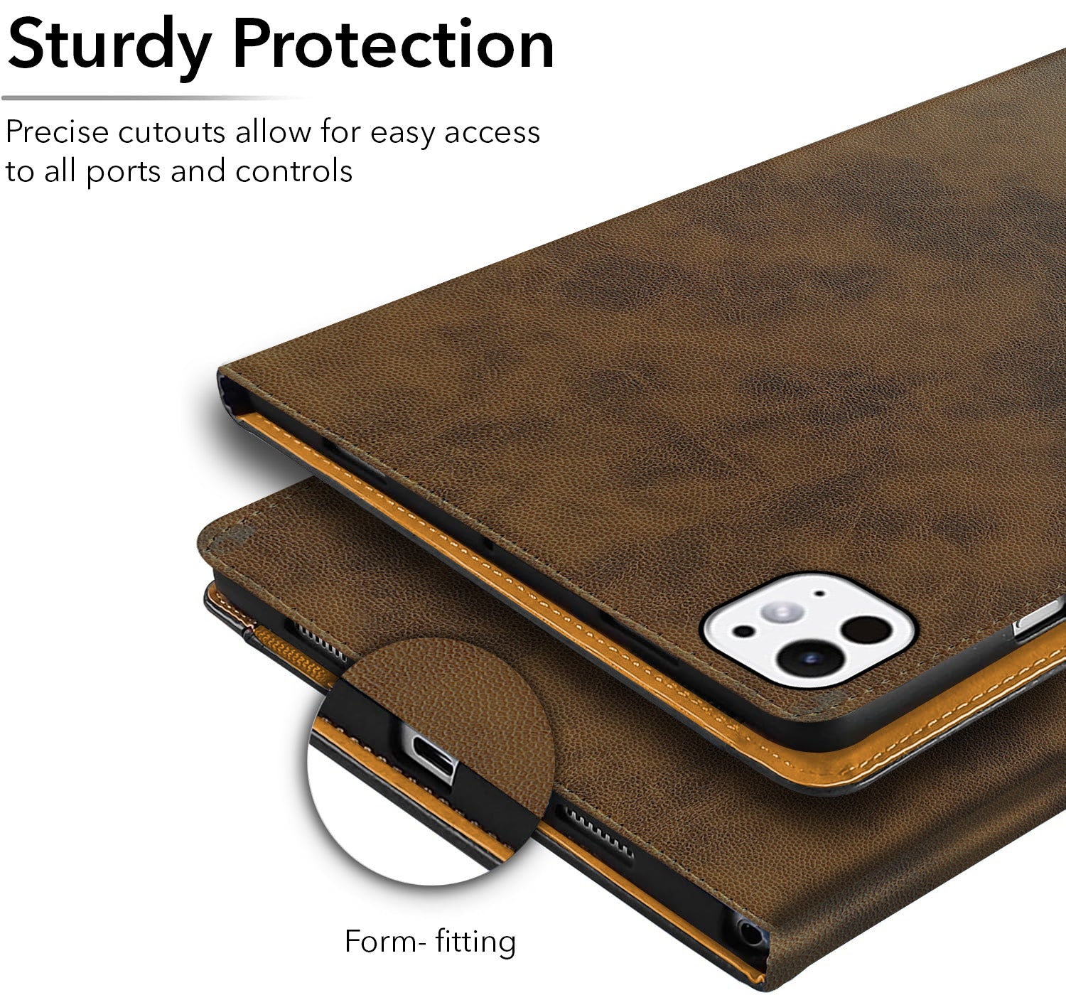 For Apple iPad Pro 11 Inch (2024) Flip Cover Folio Cover A2836/A2837/A3006/iPad16,3/6,4 (PU Leather | Multi-Angle Smart Stand | Card Storage Slots | Silicone Back Pouch)