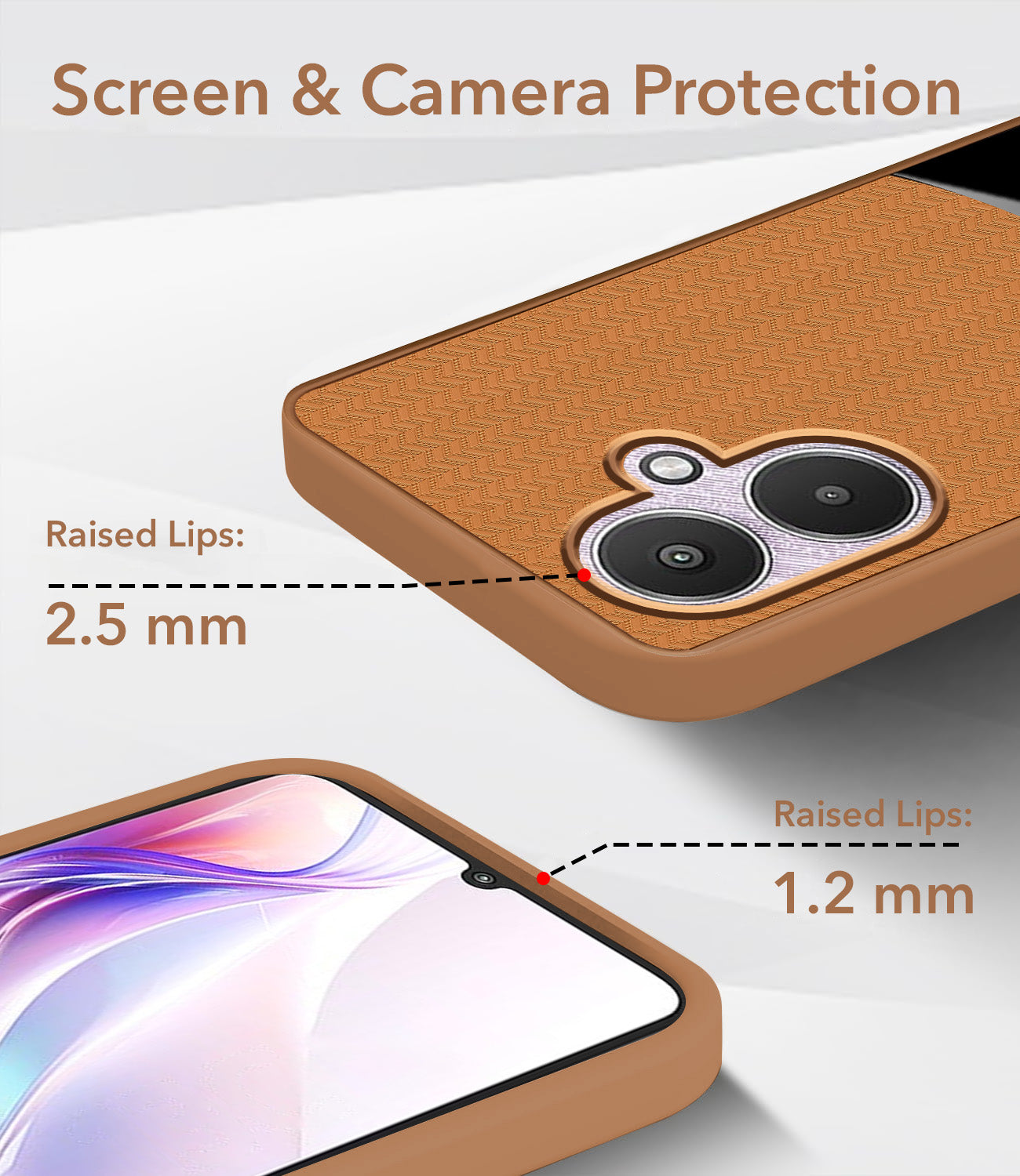For Redmi 13C 5G Back Cover Case (Elegant PU Leather Finish | Premium Minimalist Professional | Camera Protection Bump)