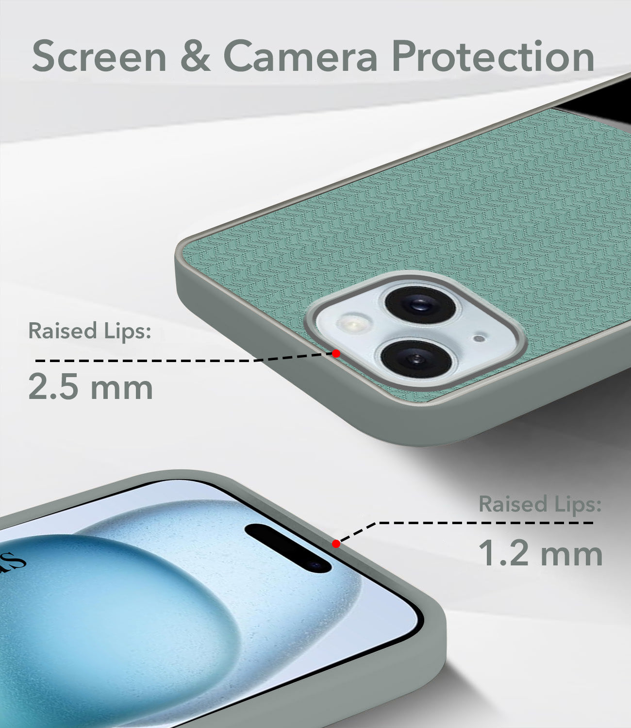 For iPhone 15 Plus Back Cover Case (Elegant PU Leather Finish | Premium Minimalist Professional | Camera Protection Bump)