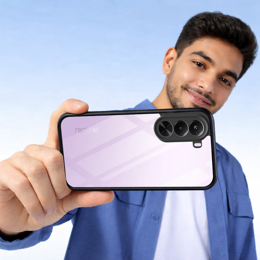 For Realme P4x Combo with Back Cover and 9H Tempered Glass (Lifetime Anti-Yellow | Crystal Clear Shockproof | Oleophobic Coating Screen Glass)