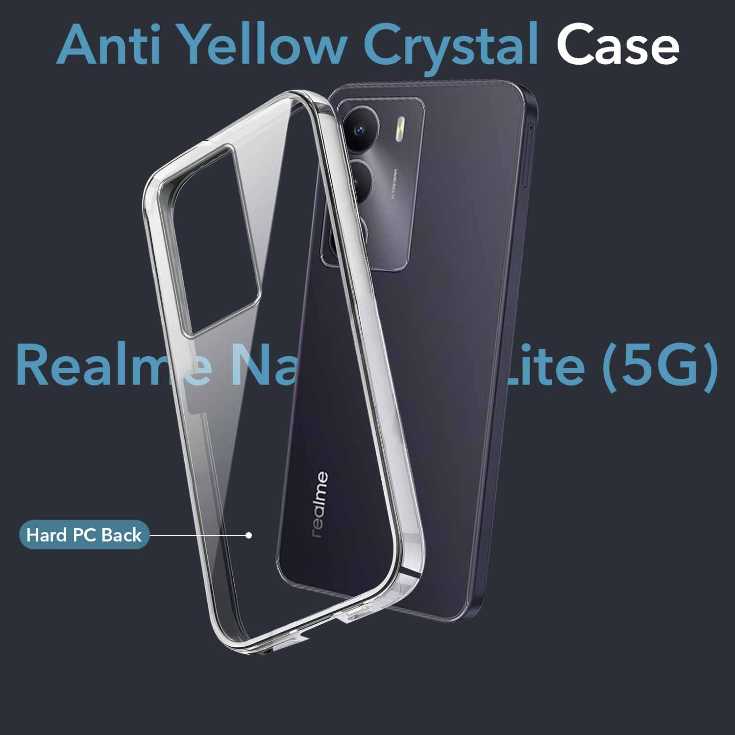 For Realme Narzo 80 Lite 5G Lifetime Anti-Yellow Clear Back Cover Case(Sleek Hard Crystal | Shockproof and Camera Protection)