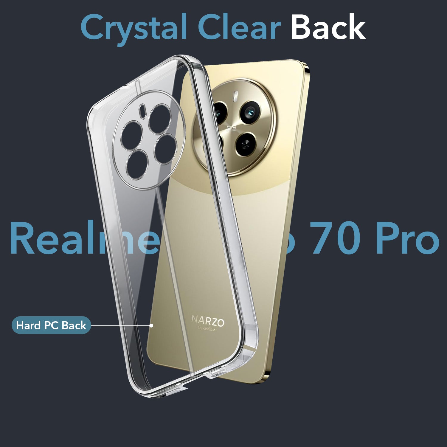 For Realme Narzo 70 Pro Back Cover Case (Hard Anti Yellow Clear Case | Drop & Camera Protection | Shockproof Polycarbonate)