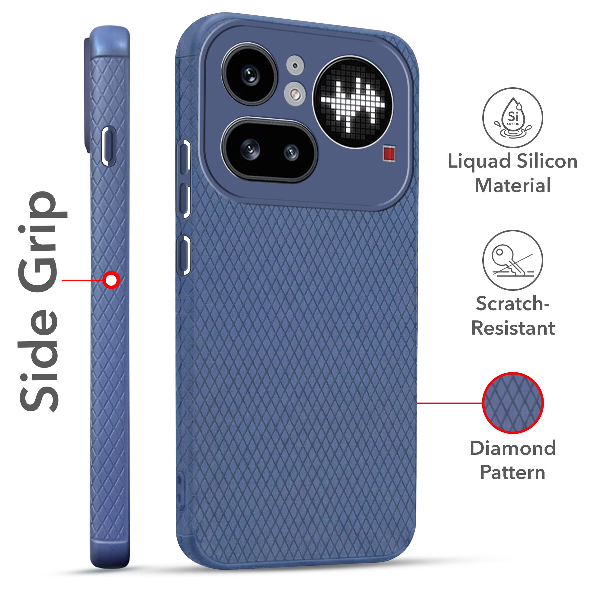 For Nothing Phone 4A Pro 5G Combo with Back Cover and 9H Tempered Glass (Liquid Silicone | Camera Protection | Oleophobic Coating Screen Glass)
