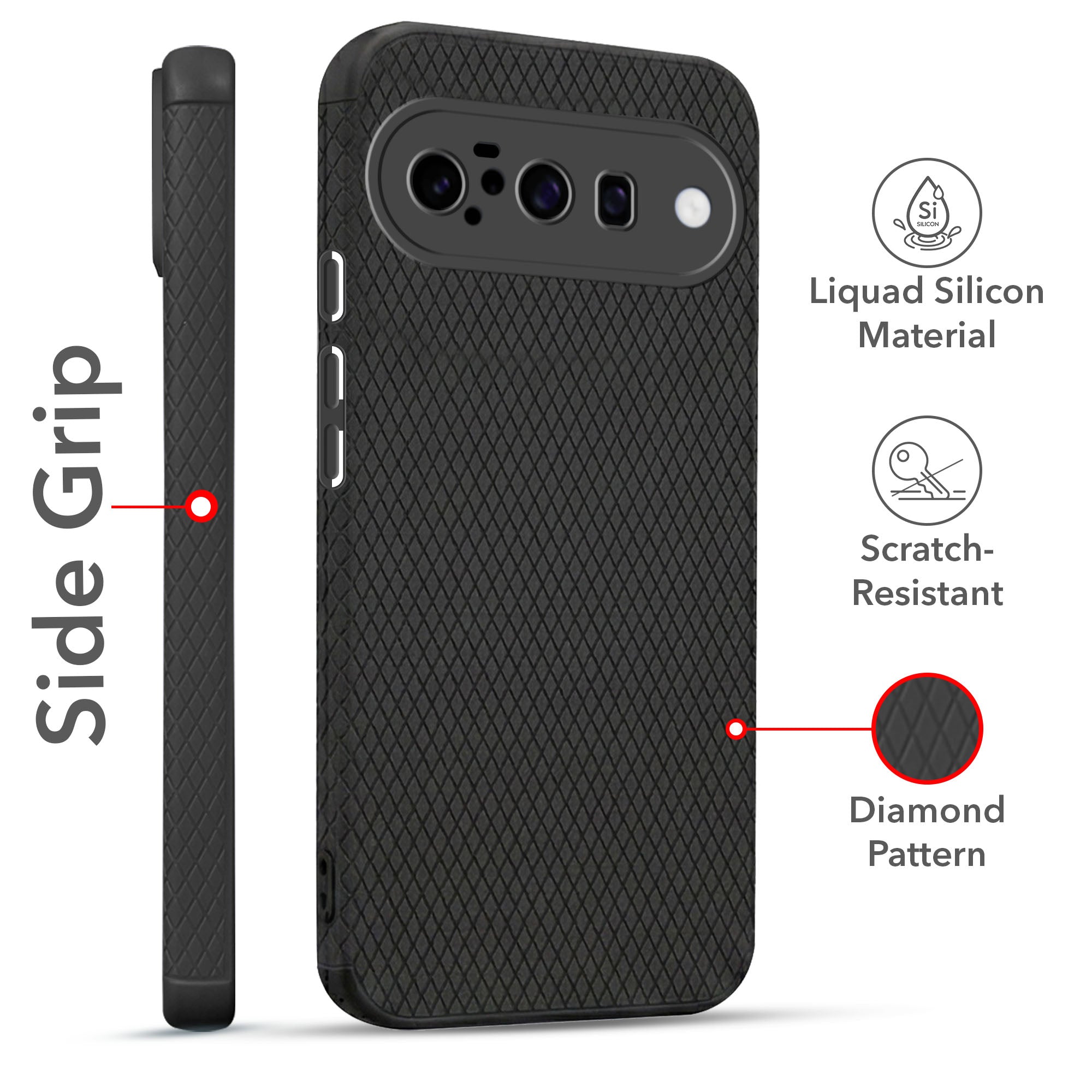 For Google Pixel 10 Combo with Back Cover and 9H Tempered Glass (Liquid Silicone | Camera Protection | Oleophobic Coating Screen Glass)
