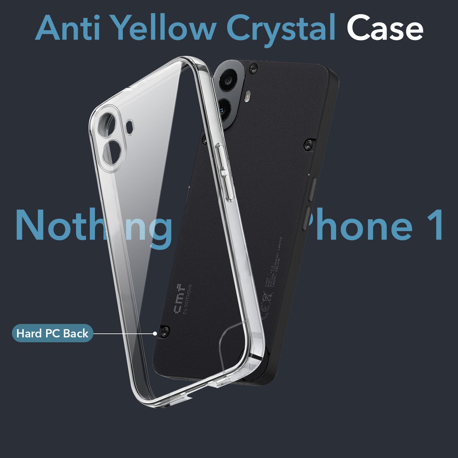 For Nothing CMF Phone 1 Back Cover (Hard Anti Yellow Clear Case | Drop & Camera Protection | Shockproof Polycarbonate)