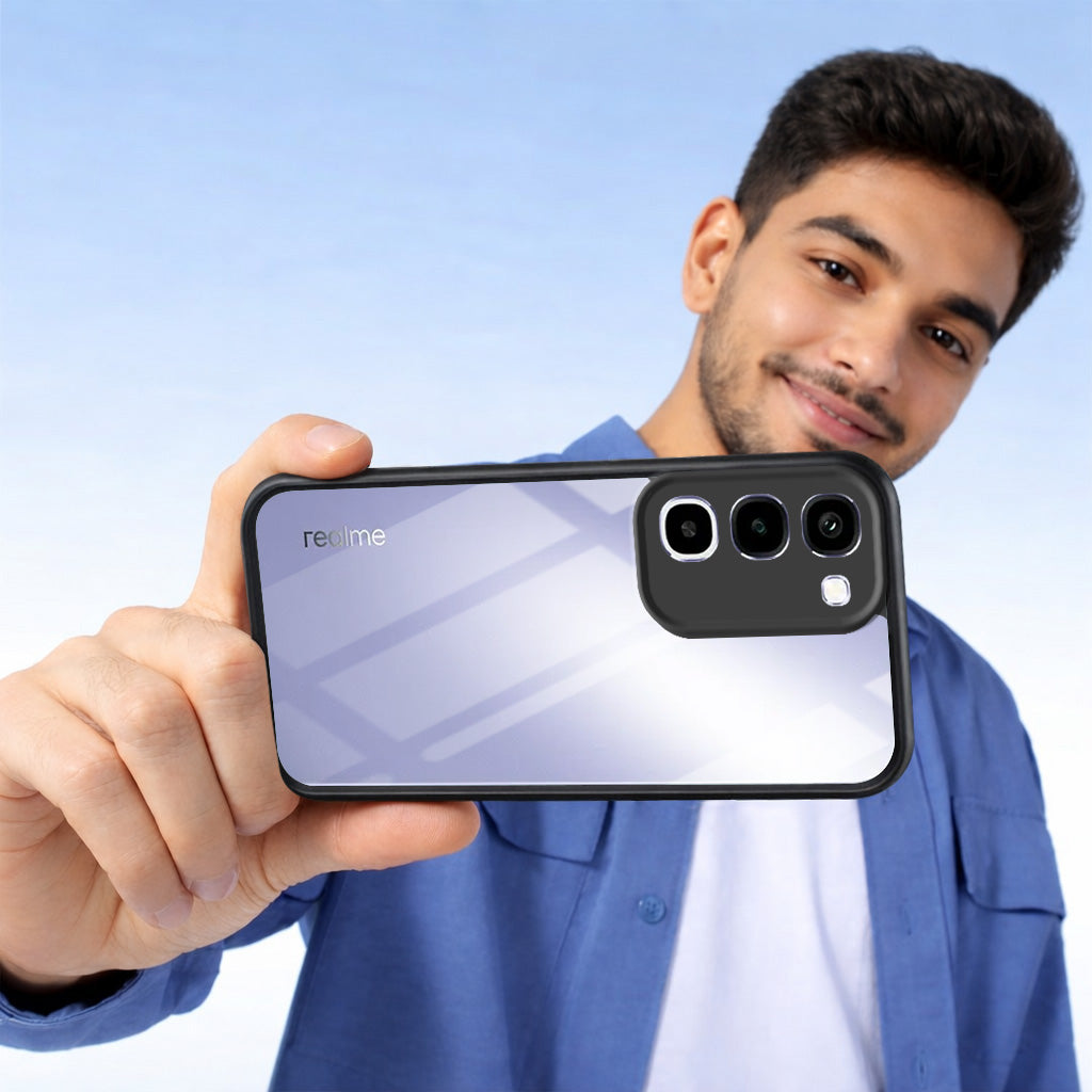 For Realme P4R 5G | Realme Narzo 100X 5G Combo with Back Cover and 9H Tempered Glass (Lifetime Anti-Yellow | Crystal Clear Shockproof | Oleophobic Coating Screen Glass)